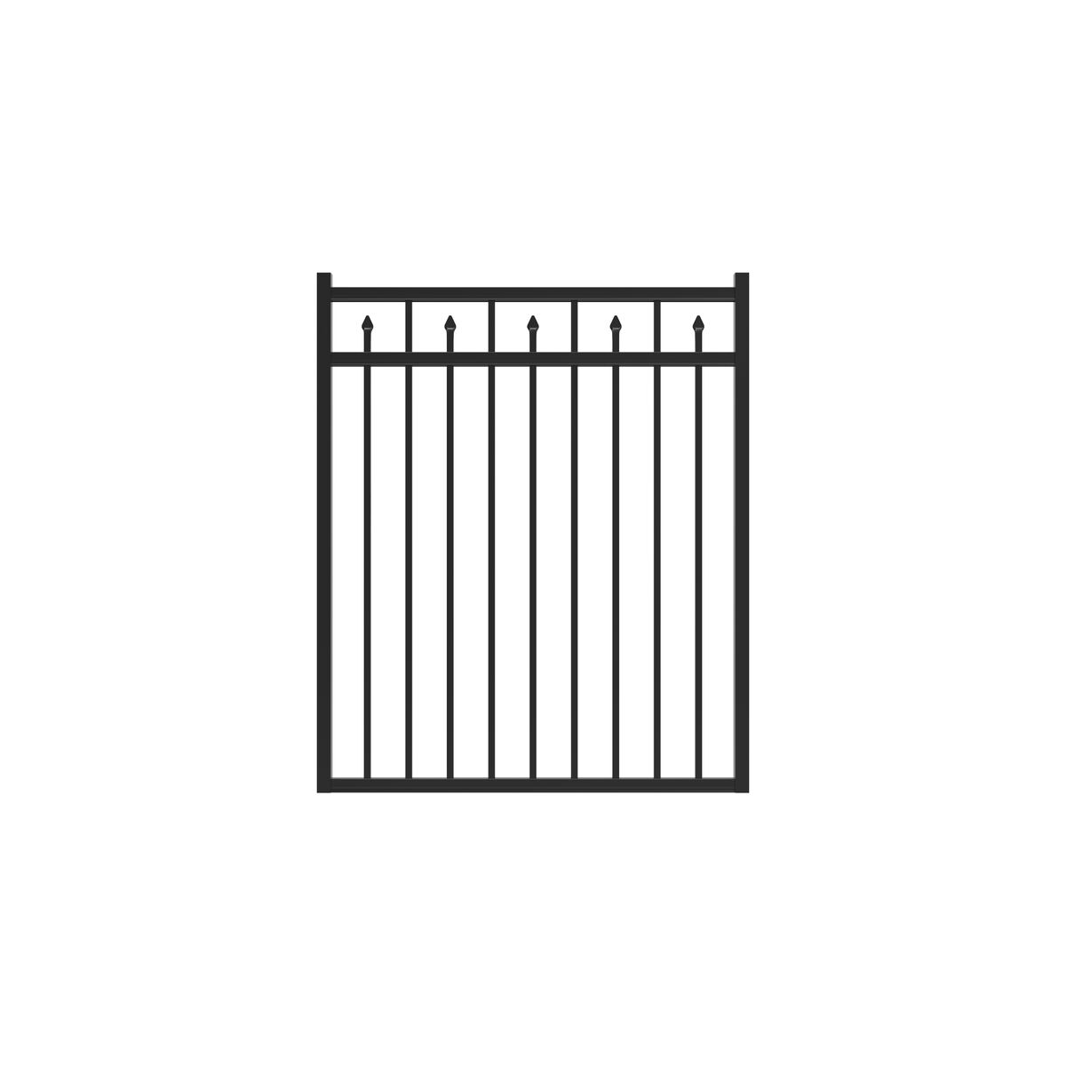 Amethyst Haven Series - Straight Gate - 4½' x 4'-Aluminum Fence Gates-ActiveYards-Black-FenceCenter