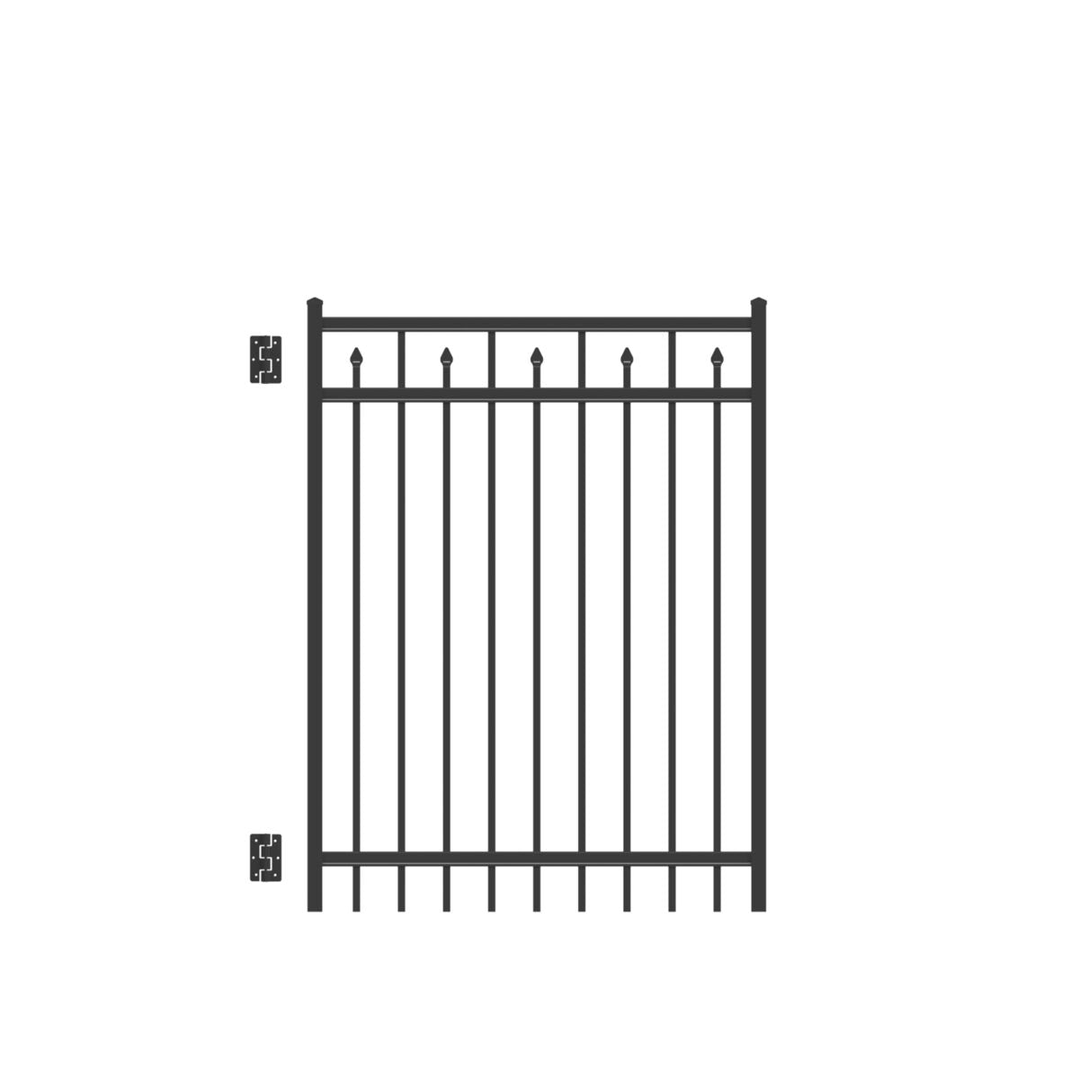 Amethyst Haven Series - Straight Gate - 5' x 4'-Aluminum Fence Gates-ActiveYards-Black-FenceCenter