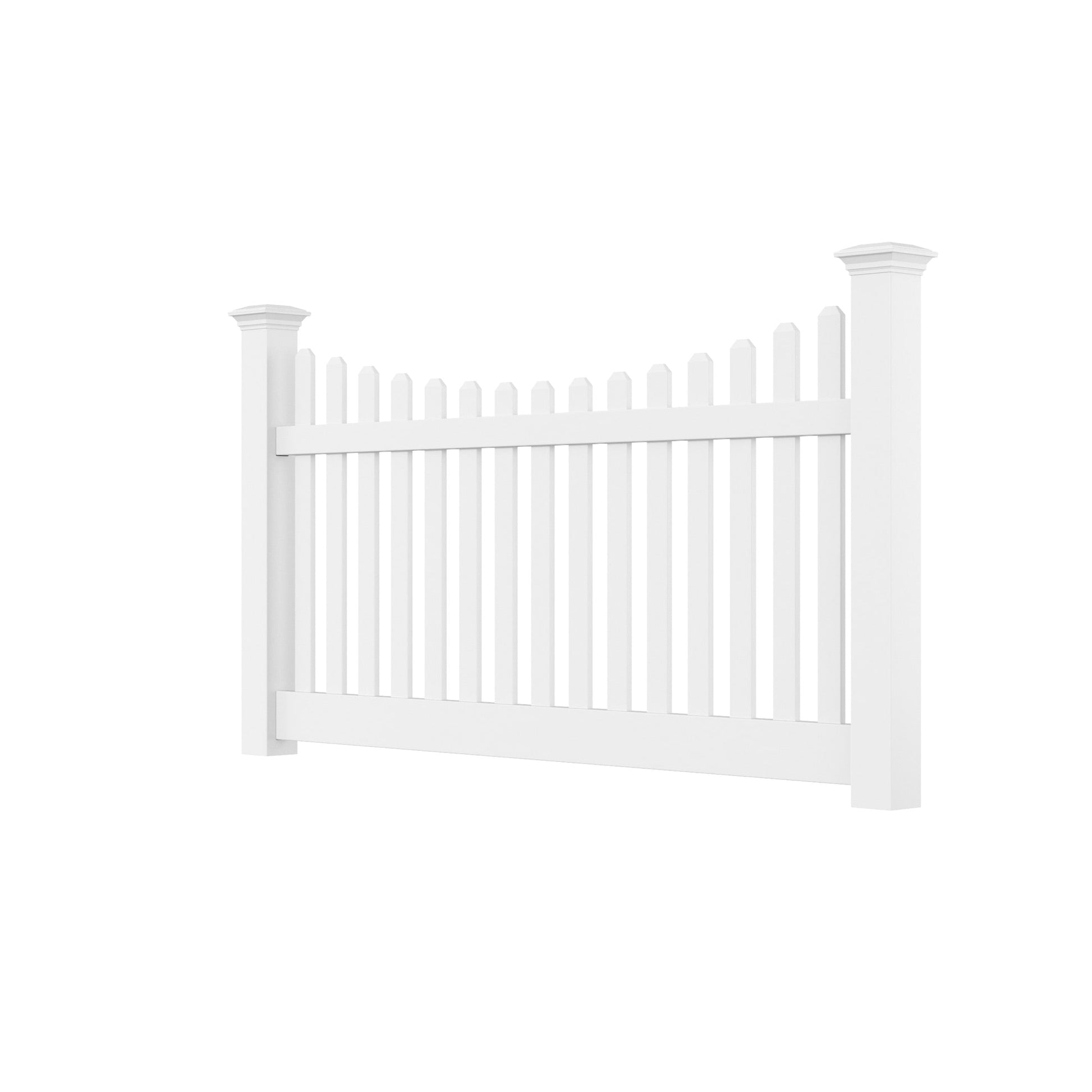 Silverbell Scallop Haven Series - Fence Panel - 4' x 8'-Vinyl Fence Panels-ActiveYards-White-FenceCenter