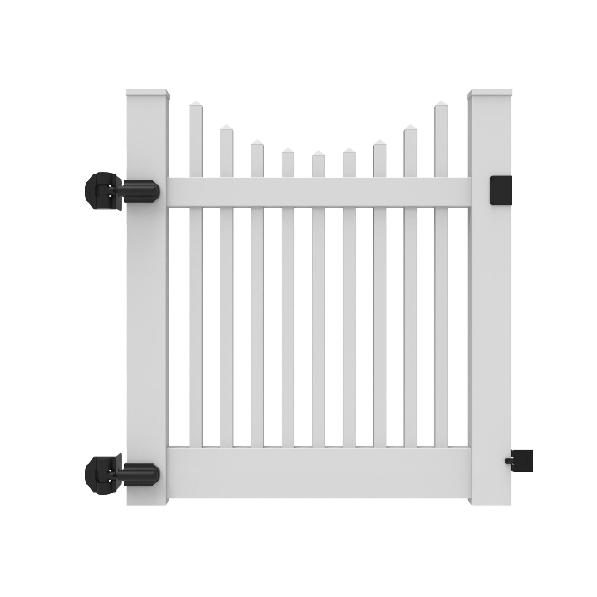 Chestnut Scallop Haven Series - Walk Gate - 4' x 46"-Vinyl Fence Gates-ActiveYards-White-FenceCenter