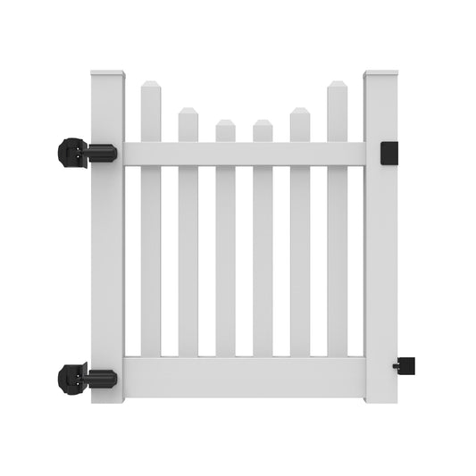 Silverbell Scallop Haven Series - Walk Gate - 4' x 46"-Vinyl Fence Gates-ActiveYards-White-FenceCenter