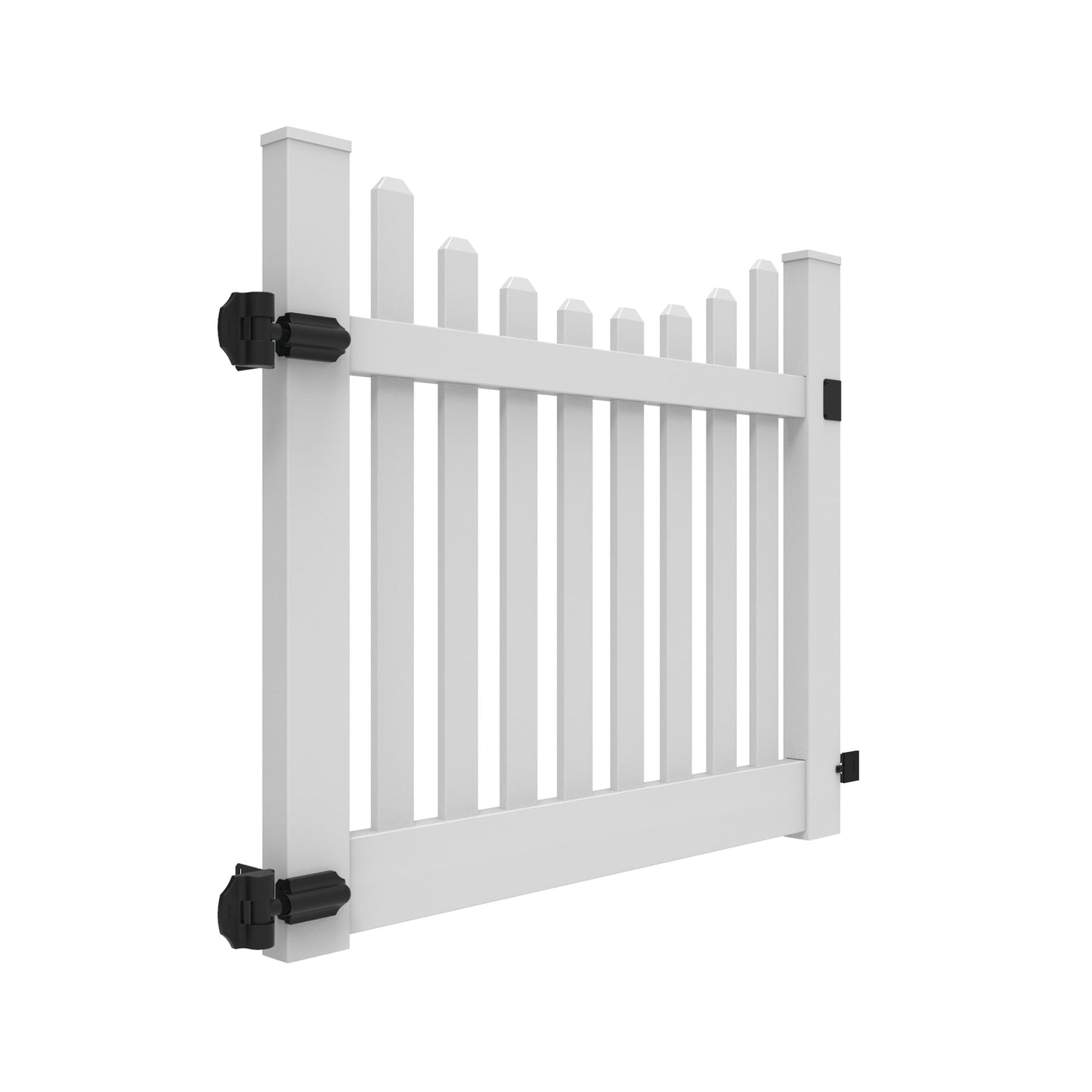 Silverbell Scallop Haven Series - Drive Gate - 4' x 58"-Vinyl Fence Gates-ActiveYards-White-FenceCenter