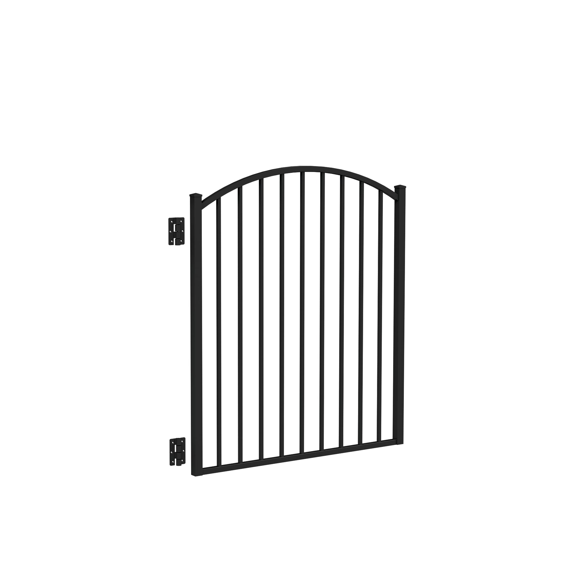 Bedrock Harbor Series - Arched Gate - 4' x 4'-Aluminum Fence Gates-ActiveYards-Black-FenceCenter