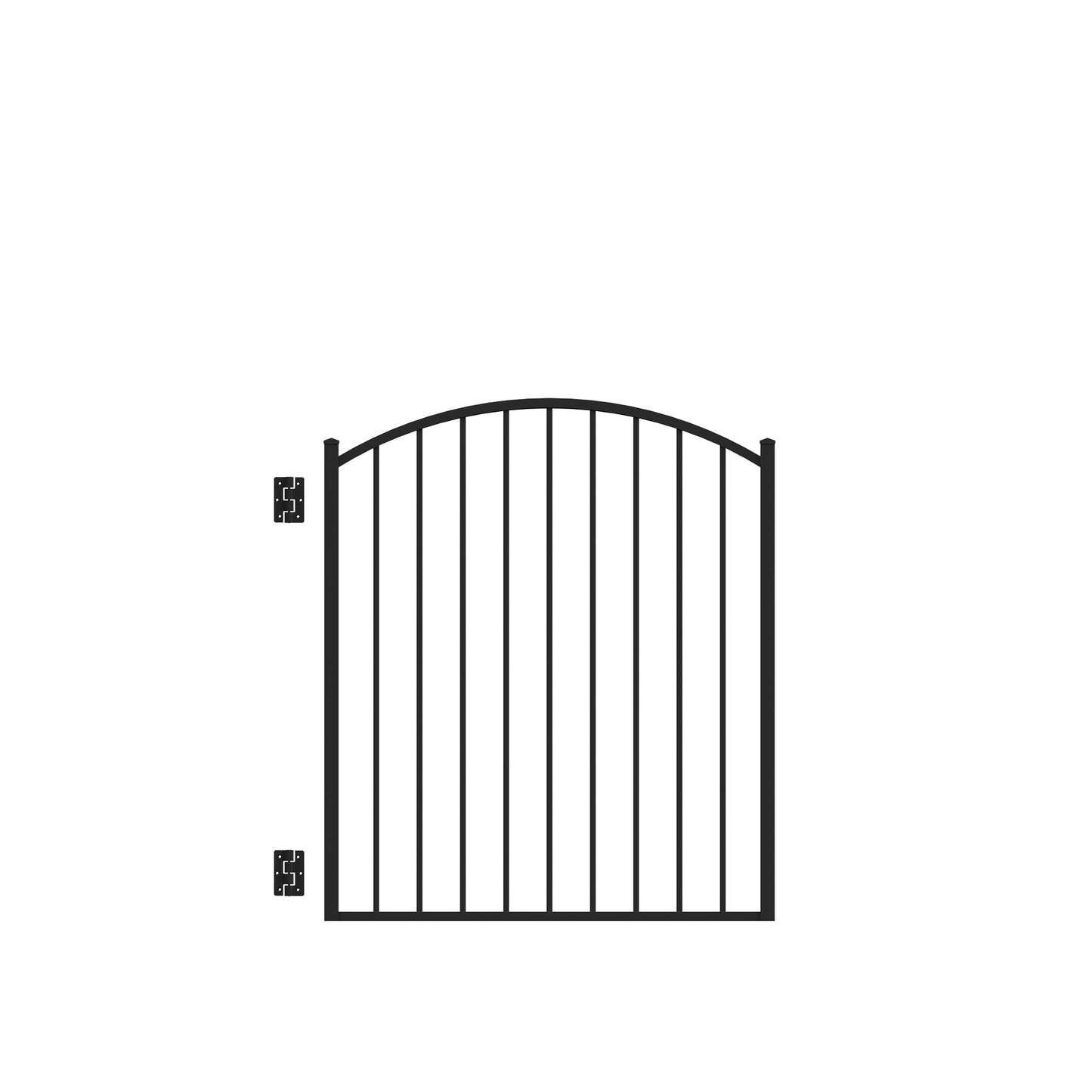 Bedrock Harbor Series - Arched Gate - 4' x 3'-Aluminum Fence Gates-ActiveYards-Black-FenceCenter