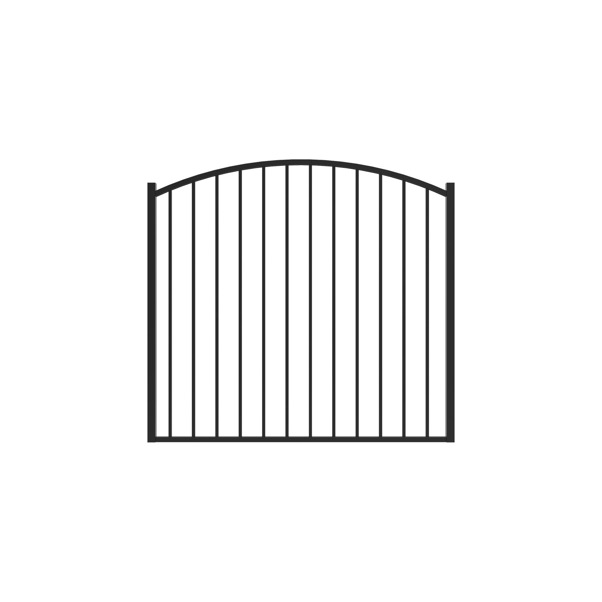 Bedrock Harbor Series - Arched Gate - 4' x 5'-Aluminum Fence Gates-ActiveYards-Black-FenceCenter