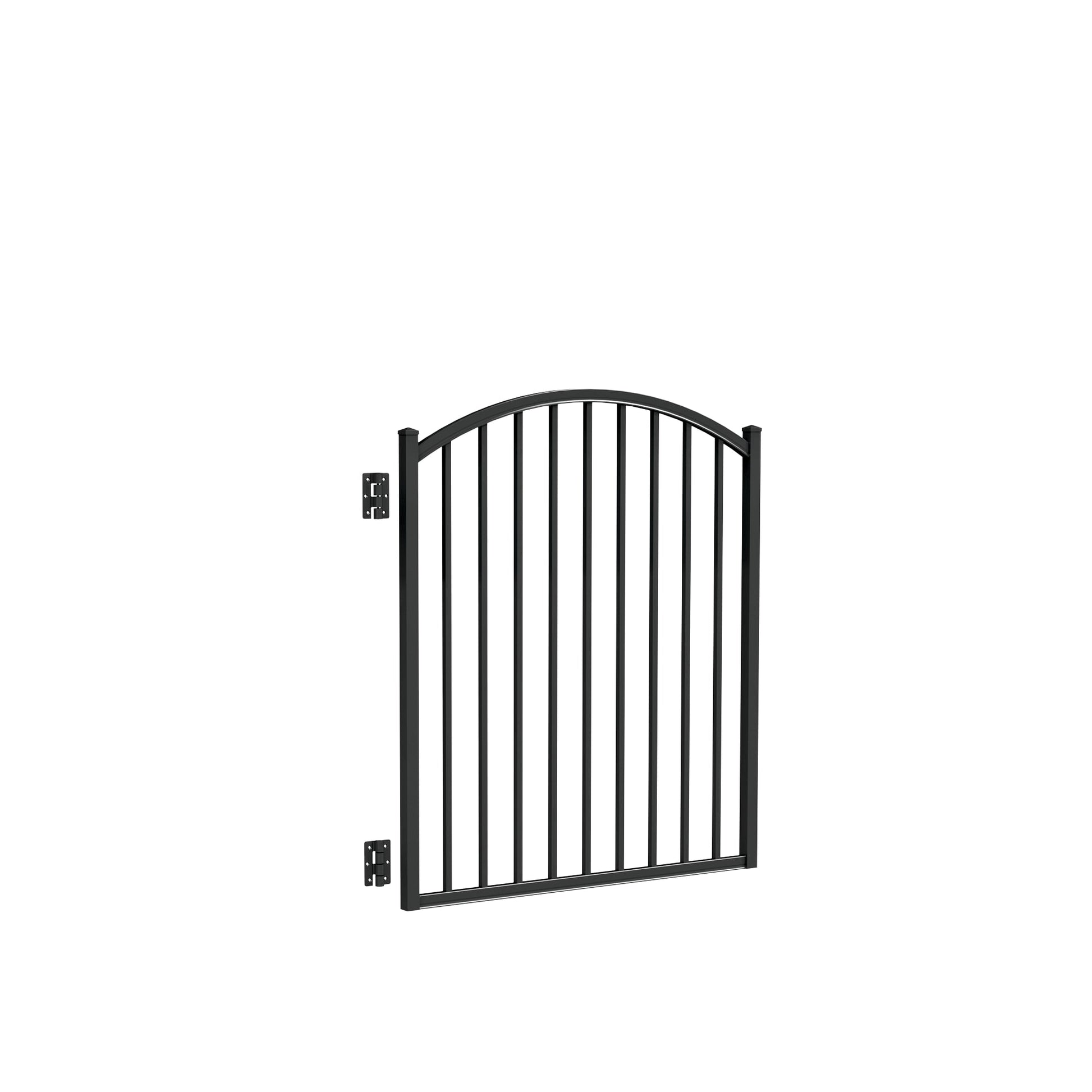 Bedrock Haven Series - Arched Gate - 4' x 4'-Aluminum Fence Gates-ActiveYards-Black-FenceCenter