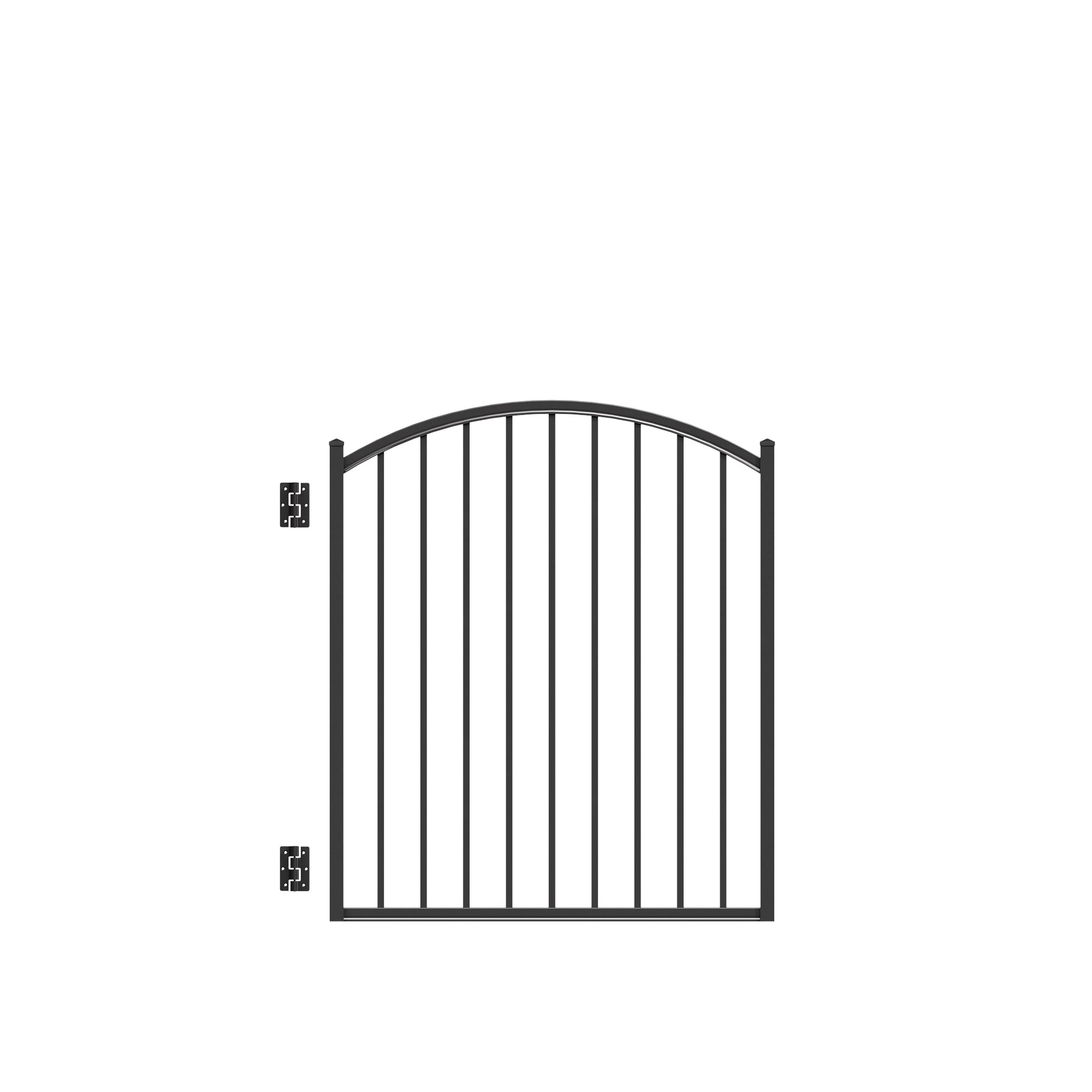 Bedrock Haven Series - Arched Gate - 4' x 4'-Aluminum Fence Gates-ActiveYards-Black-FenceCenter