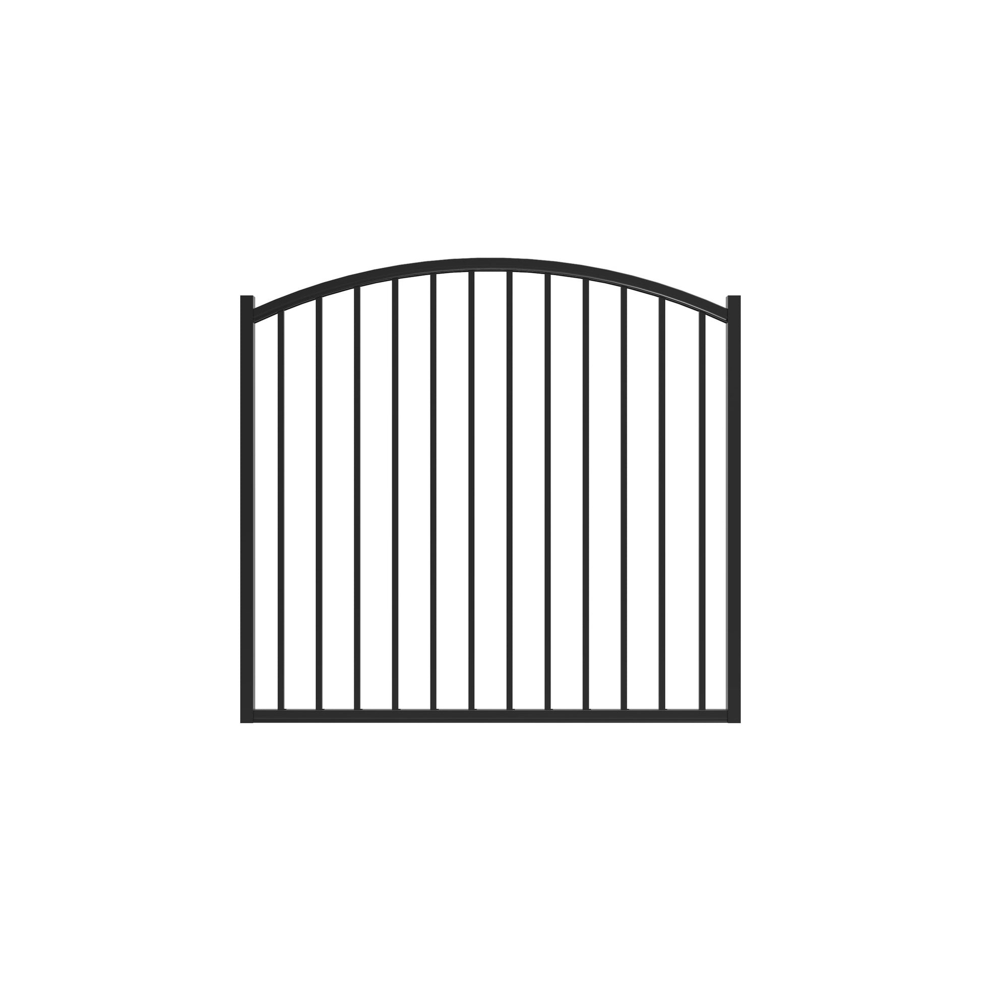 Bedrock Haven Series - Arched Gate - 4' x 5'-Aluminum Fence Gates-ActiveYards-Black-FenceCenter