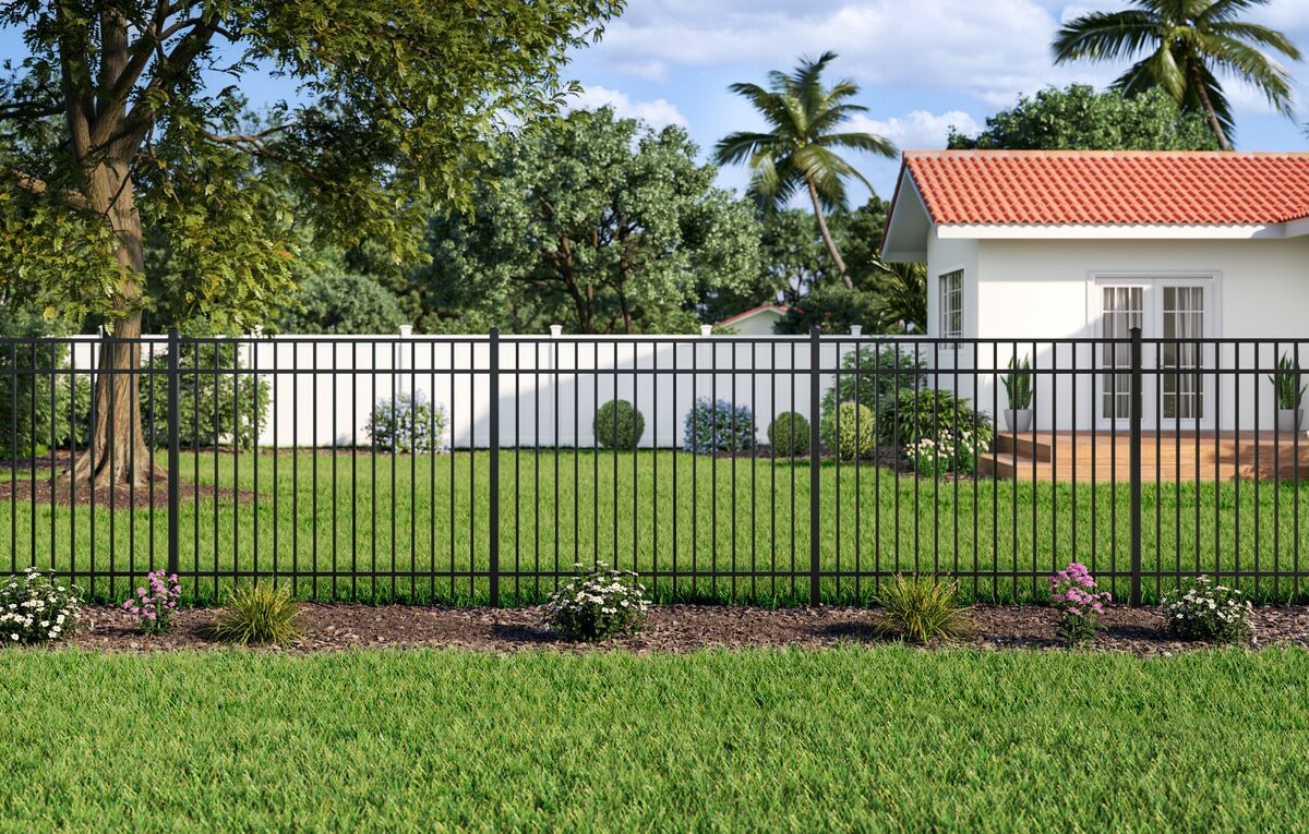 Granite Home Series - Fence Panel - 5' x 6'-Aluminum Fence Panels-ActiveYards-Black-FenceCenter