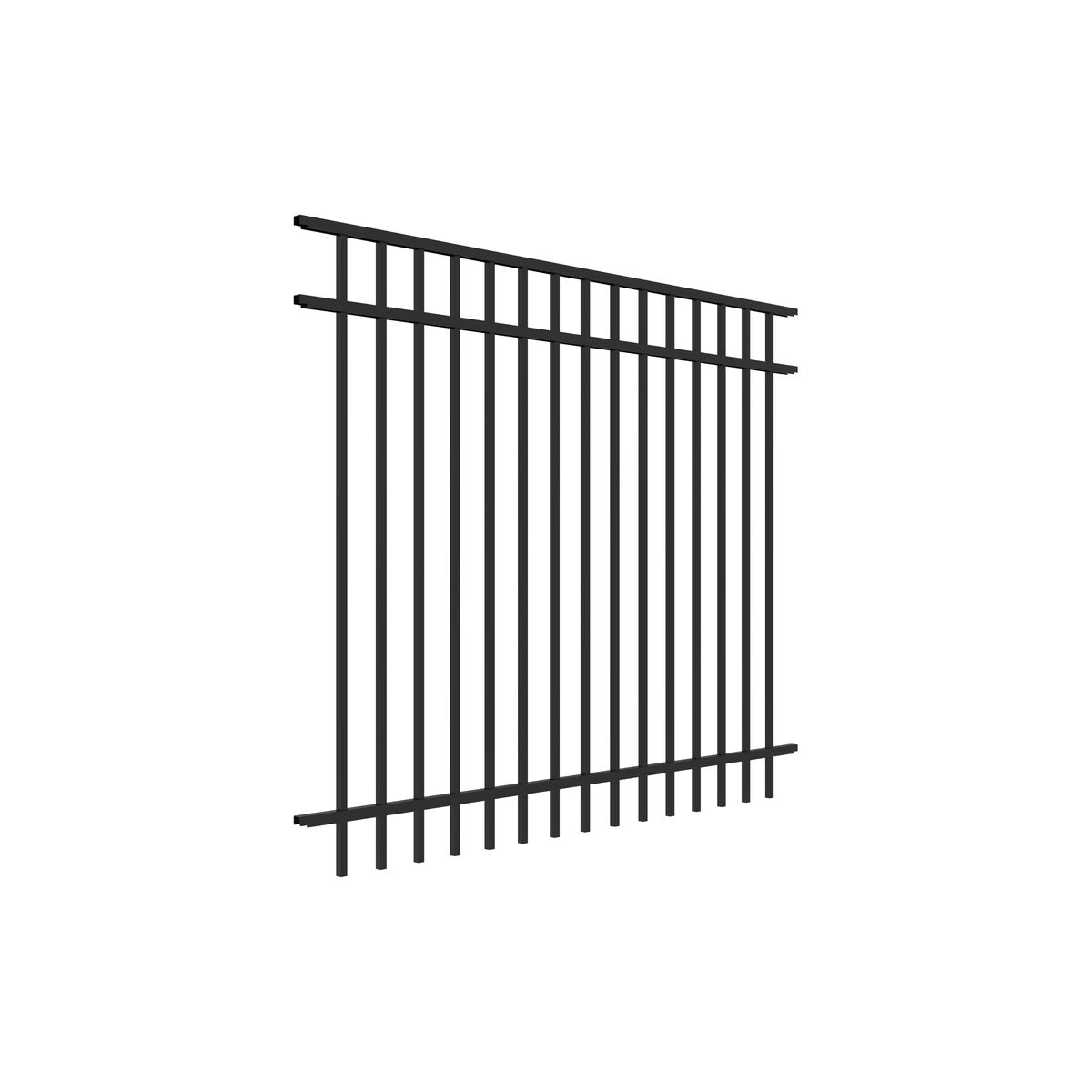 Granite Home Series - Fence Panel - 5' x 6'-Aluminum Fence Panels-ActiveYards-Black-FenceCenter