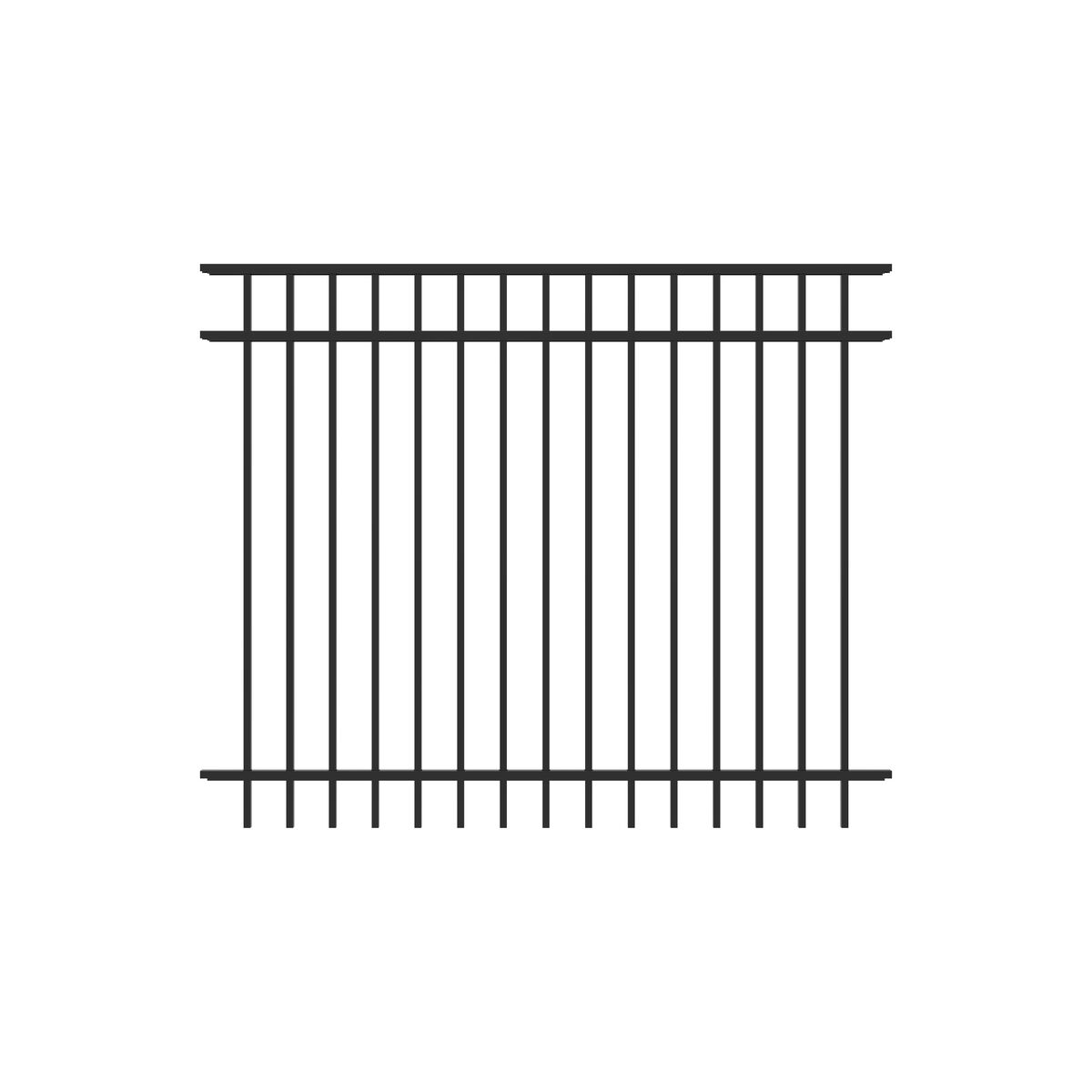 Granite Home Series - Fence Panel - 5' x 6'-Aluminum Fence Panels-ActiveYards-Black-FenceCenter