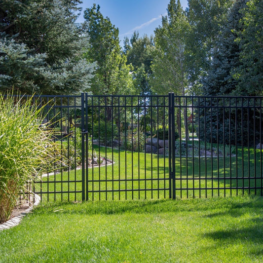 Granite Home Series - Fence Panel - 4' x 6'-Aluminum Fence Panels-ActiveYards-Black-FenceCenter