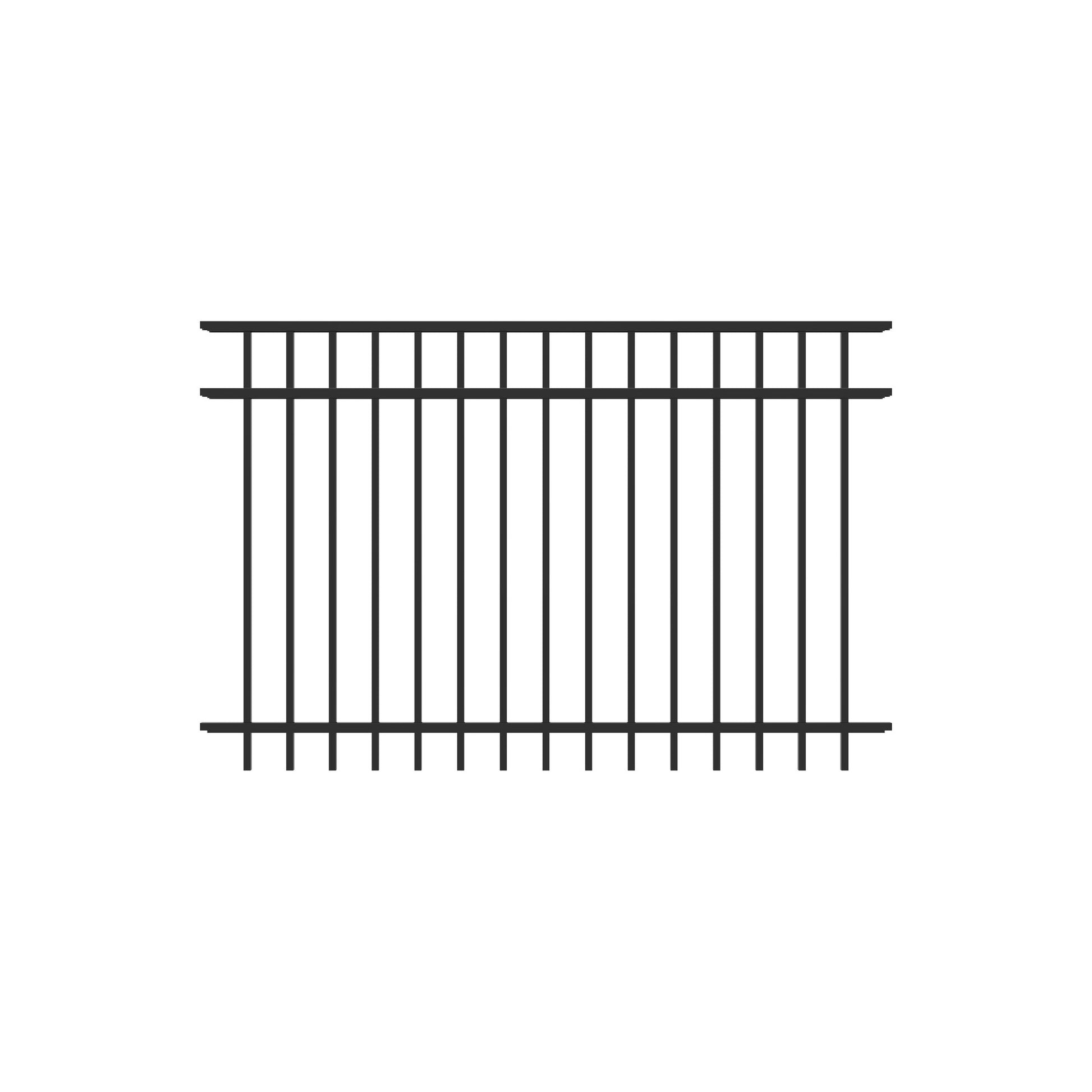 Granite Home Series - Fence Panel - 4' x 6'-Aluminum Fence Panels-ActiveYards-Black-FenceCenter