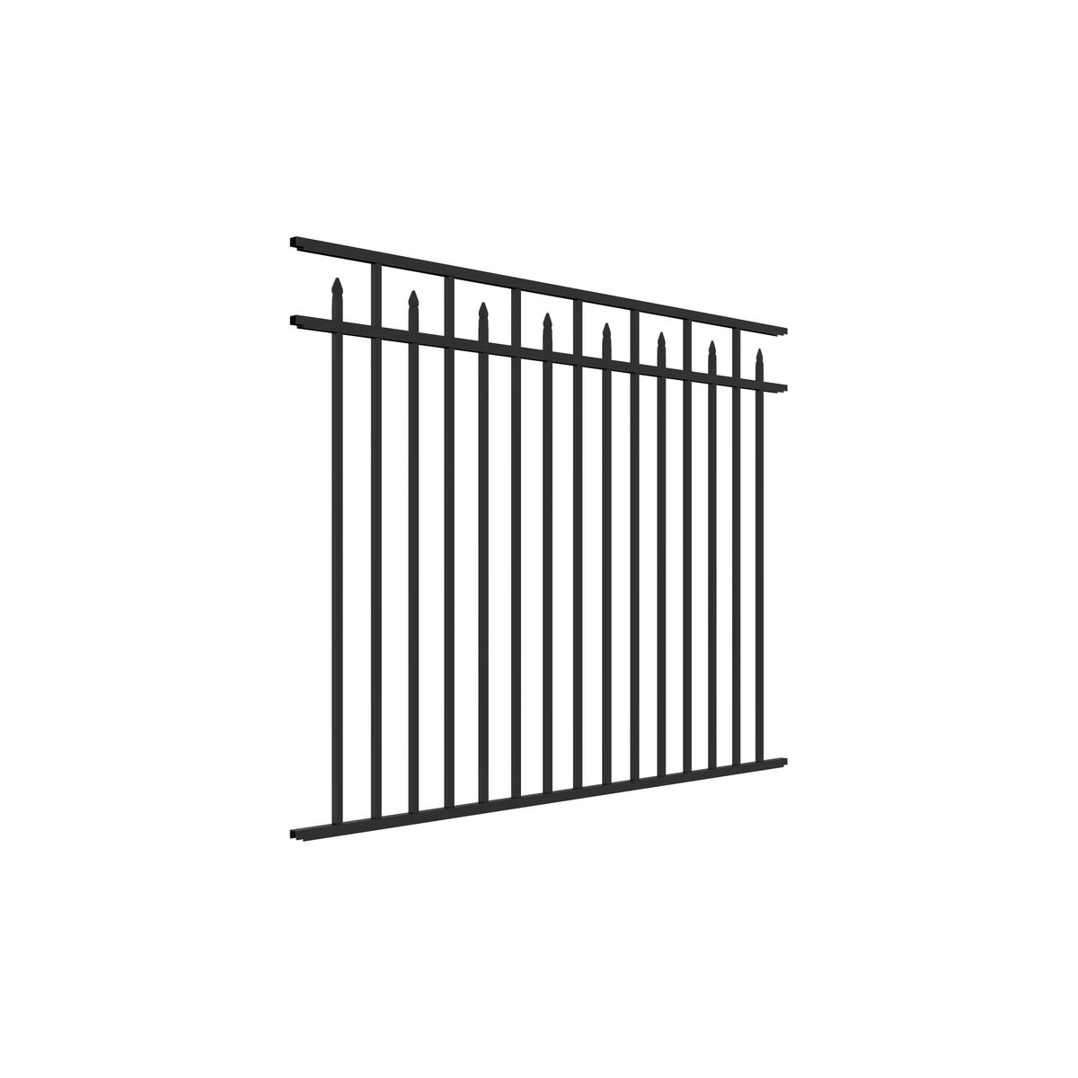 Amethyst Home Series - Fence Panel - 4½' x 6' Drop Rail-Aluminum Fence Panels-ActiveYards-Black-FenceCenter