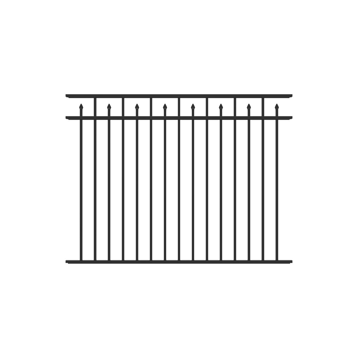 Amethyst Home Series - Fence Panel - 4½' x 6' Drop Rail-Aluminum Fence Panels-ActiveYards-Black-FenceCenter