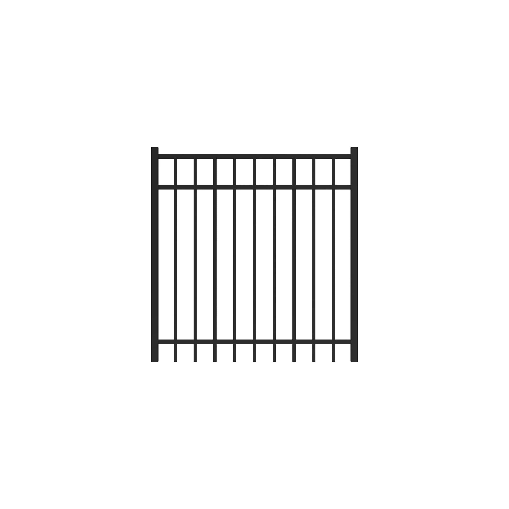 Granite Home Series - Straight Gate - 4' x 3'-Aluminum Fence Gates-ActiveYards-Black-FenceCenter