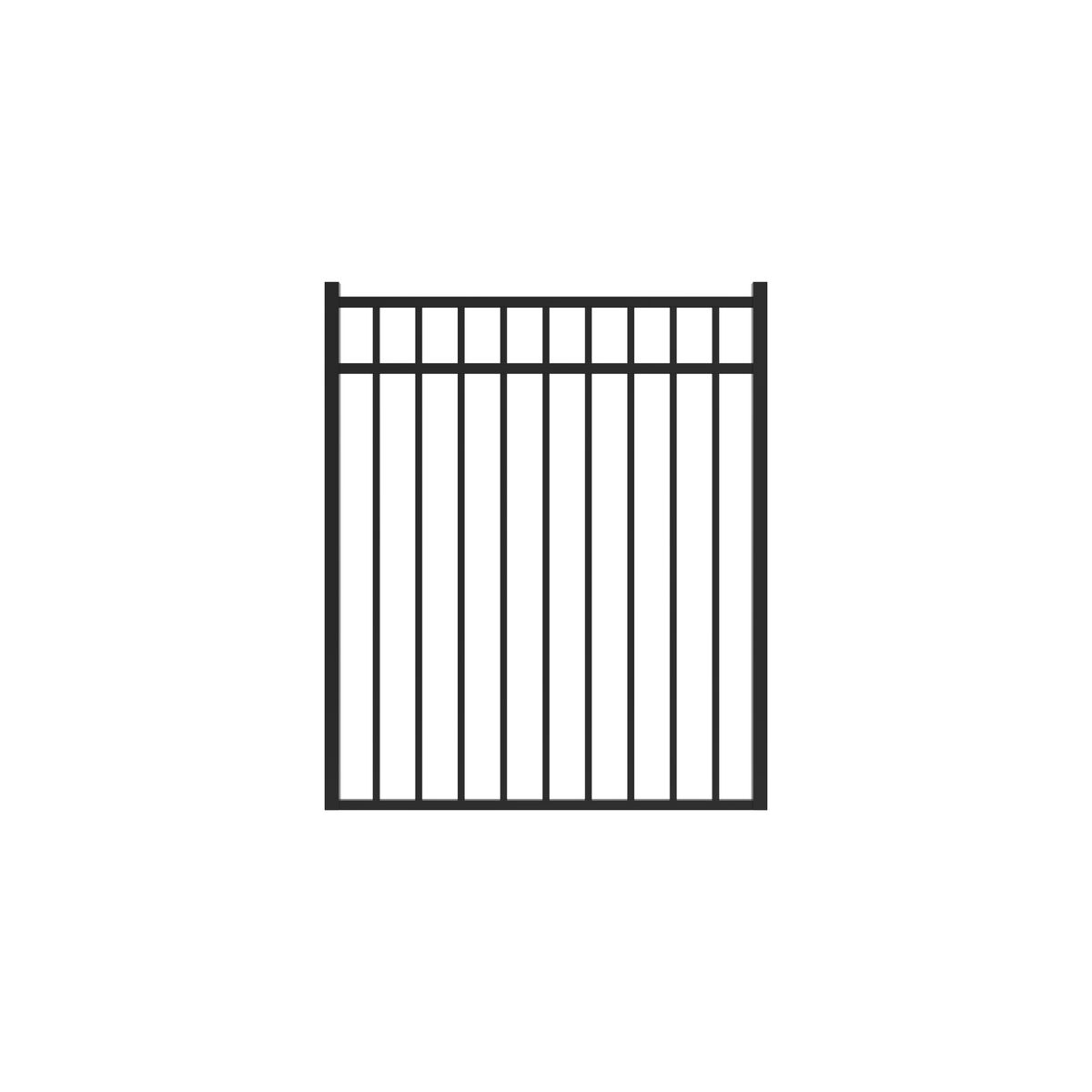 Granite Home Series - Straight Gate - 4½' x 4'-Aluminum Fence Gates-ActiveYards-Black-FenceCenter