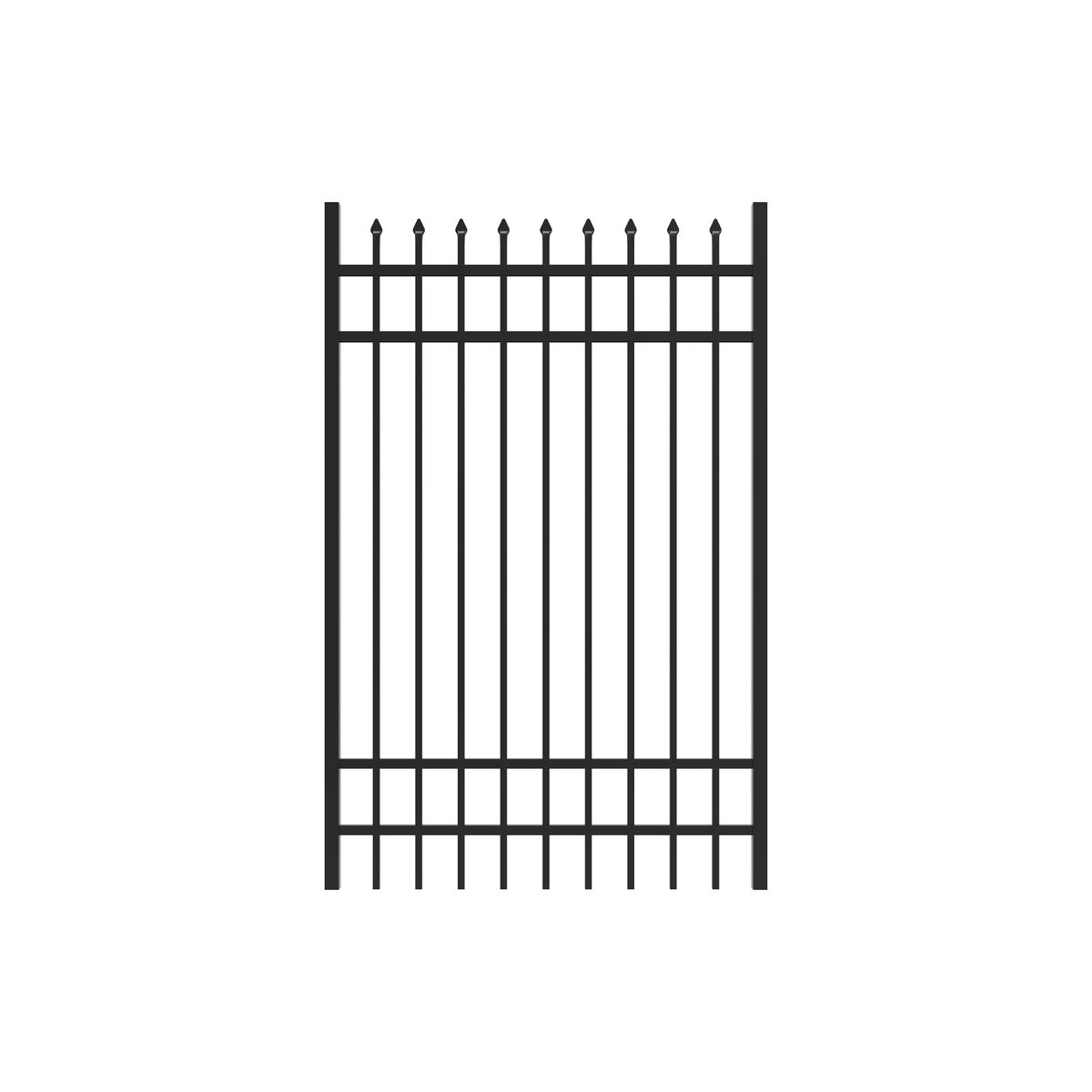 Marble Home Series - Straight Gate - 6' x 4'-Aluminum Fence Gates-ActiveYards-Black-FenceCenter