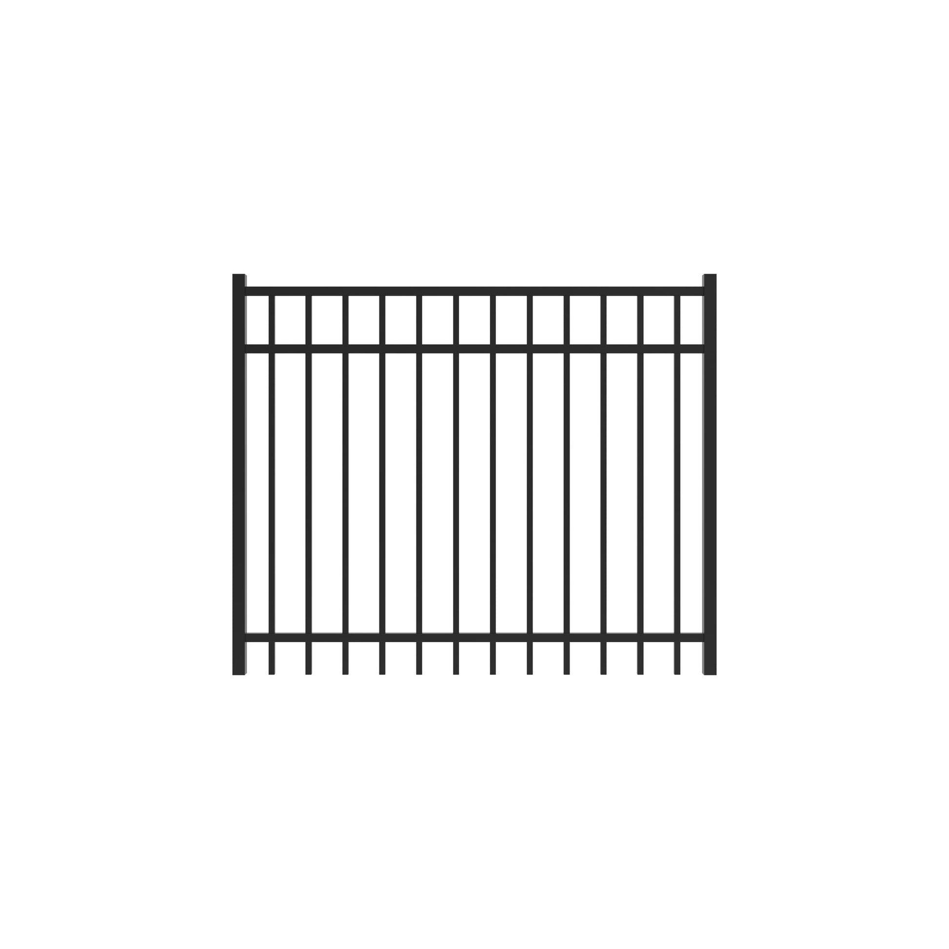Granite Home Series - Straight Gate - 4' x 5'-Aluminum Fence Gates-ActiveYards-Black-FenceCenter