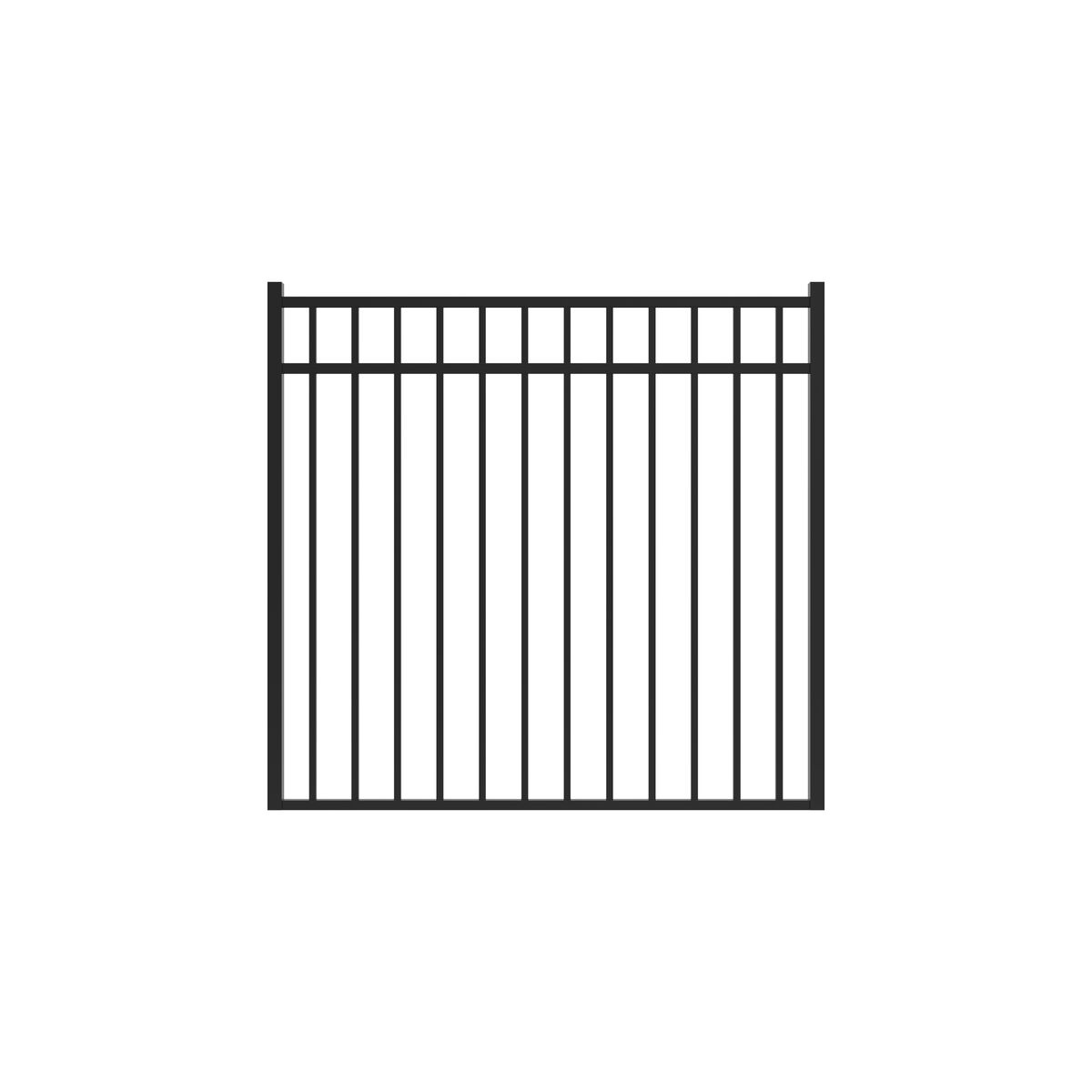 Granite Home Series - Straight Gate - 4½' x 5'-Aluminum Fence Gates-ActiveYards-Black-FenceCenter