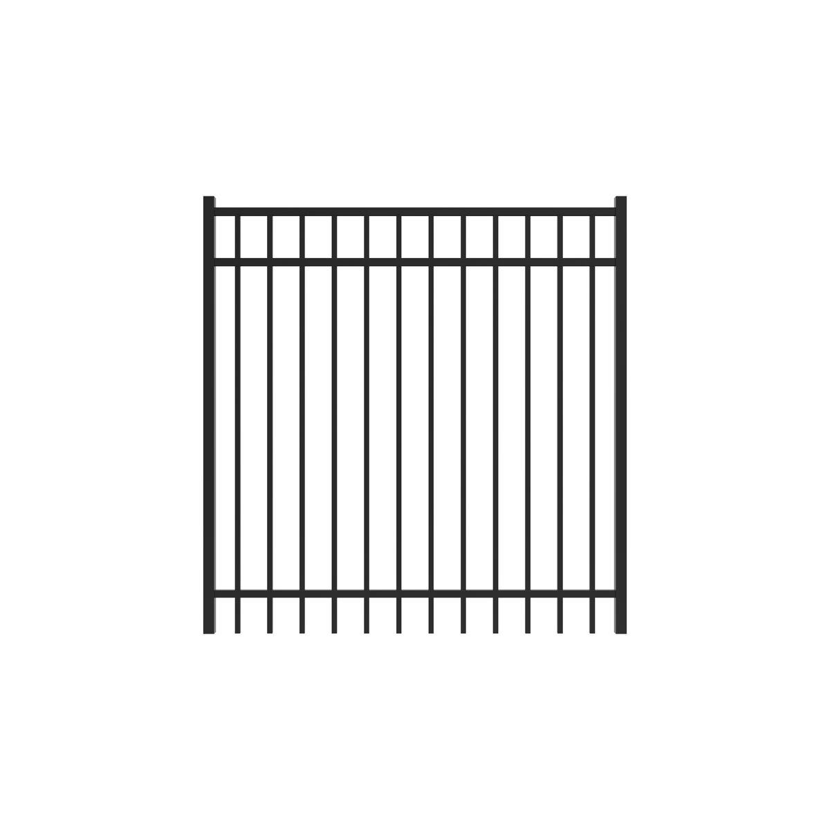 Granite Home Series - Straight Gate - 5' x 5'-Aluminum Fence Gates-ActiveYards-Black-FenceCenter