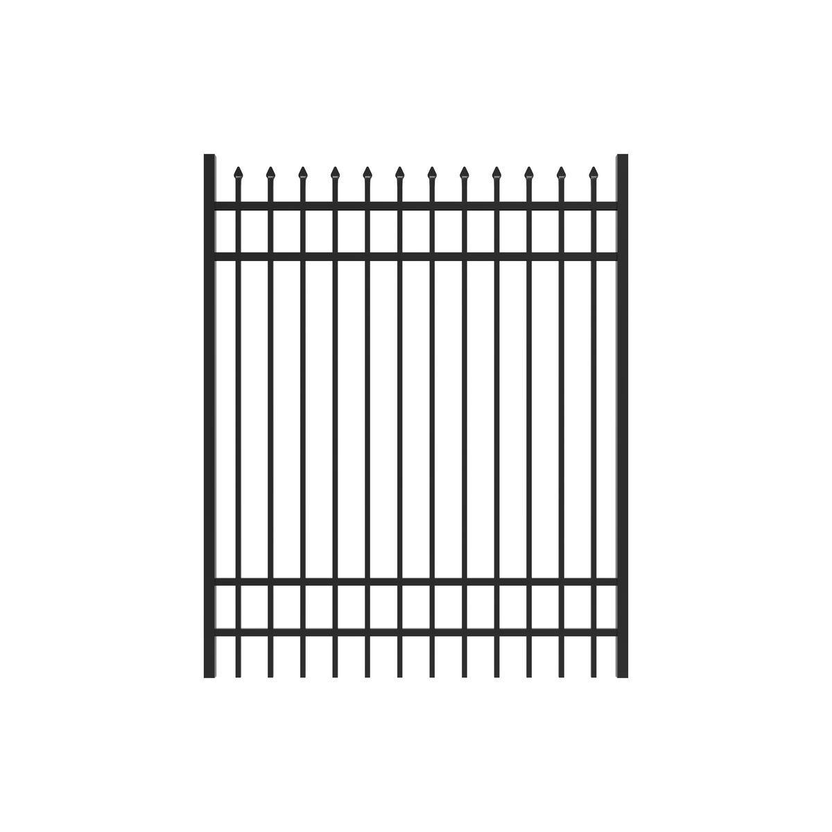 Marble Home Series - Straight Gate - 6' x 5'-Aluminum Fence Gates-ActiveYards-Black-FenceCenter