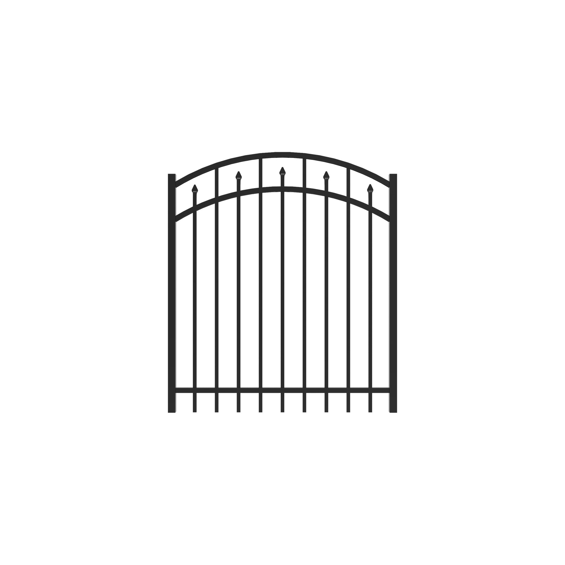 Amethyst Home Series - Arched Gate - 4' x 4'-Aluminum Fence Gates-ActiveYards-Black-FenceCenter