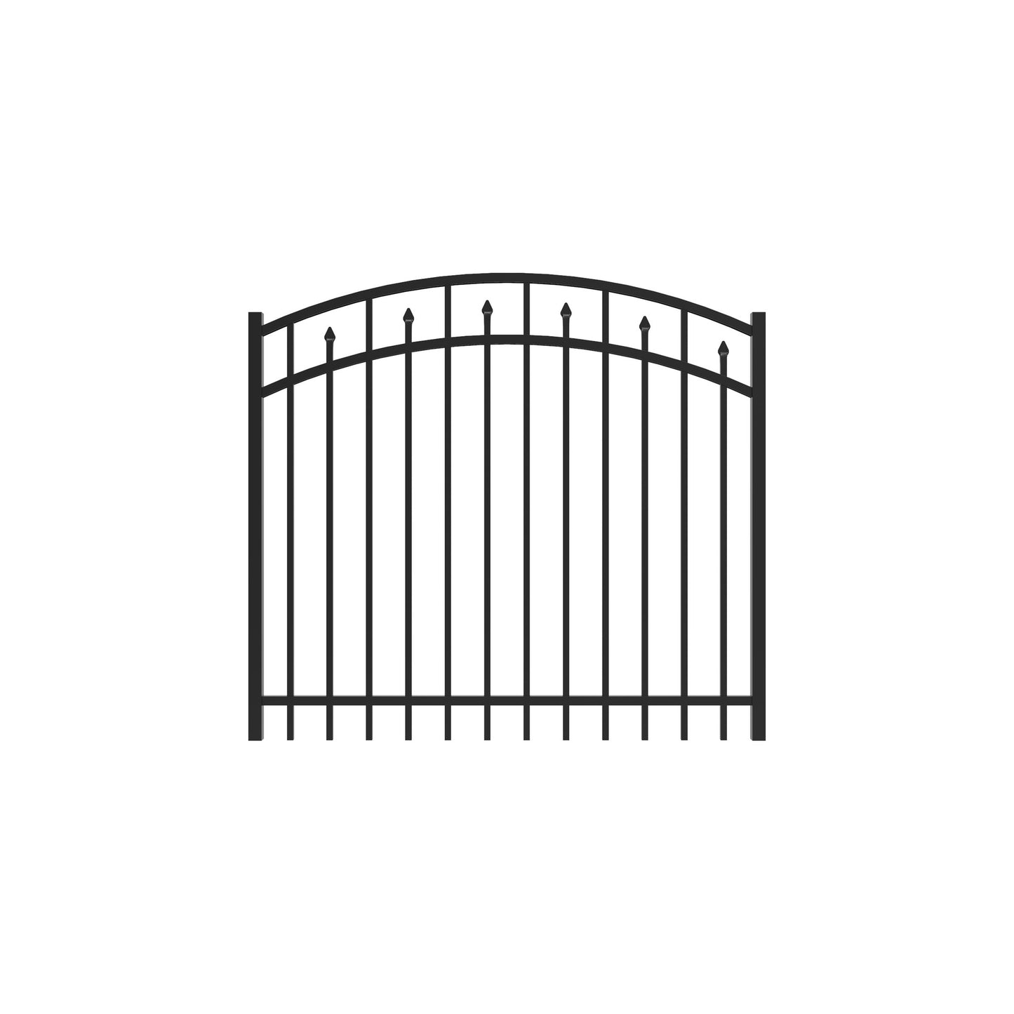 Amethyst Home Series - Arched Gate - 4' x 5'-Aluminum Fence Gates-ActiveYards-Black-FenceCenter