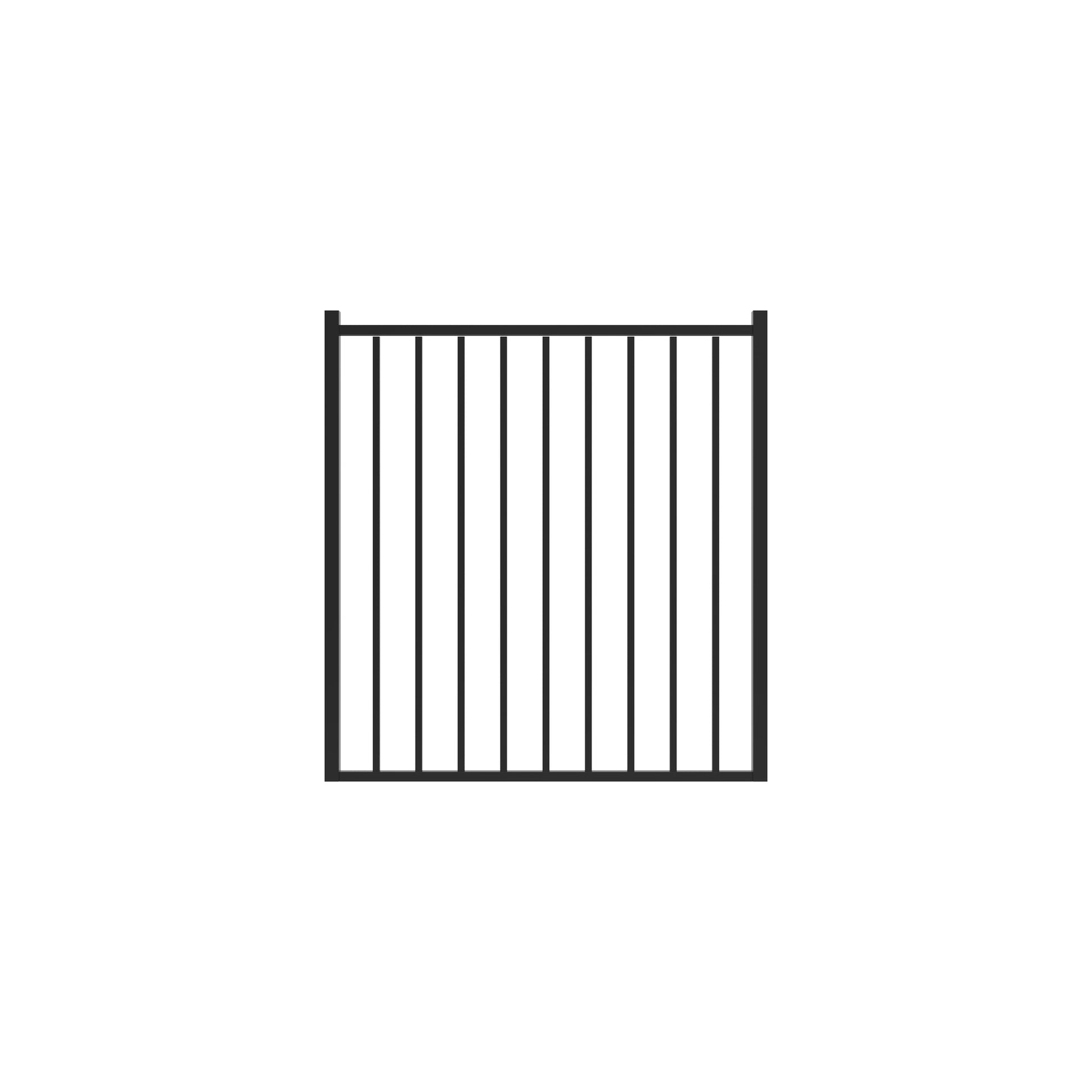 Bedrock Home Series - Straight Gate - 4' x 4'-Aluminum Fence Gates-ActiveYards-Black-FenceCenter
