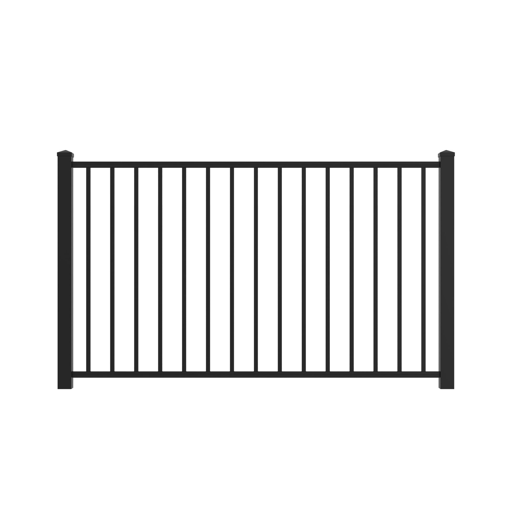 Bedrock Haven Series - Fence Panel - 4' x 6'-Aluminum Fence Panels-ActiveYards-Black-FenceCenter
