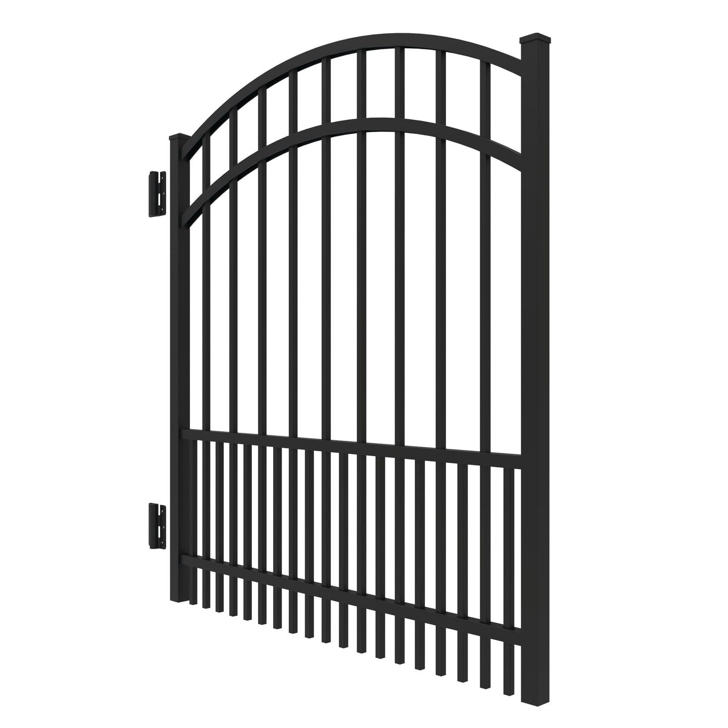 Jasper Harbor Series - Arched Gate - 4' x 4'-Aluminum Fence Gates-ActiveYards-Black-FenceCenter