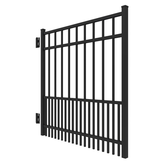 Jasper Harbor Series - Straight Gate - 4' x 4'-Aluminum Fence Gates-ActiveYards-Black-FenceCenter