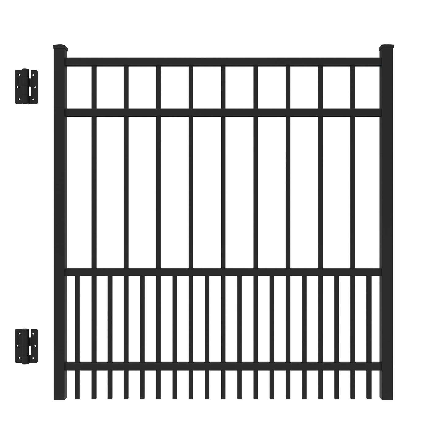 Jasper Harbor Series - Straight Gate - 4' x 4'-Aluminum Fence Gates-ActiveYards-Black-FenceCenter