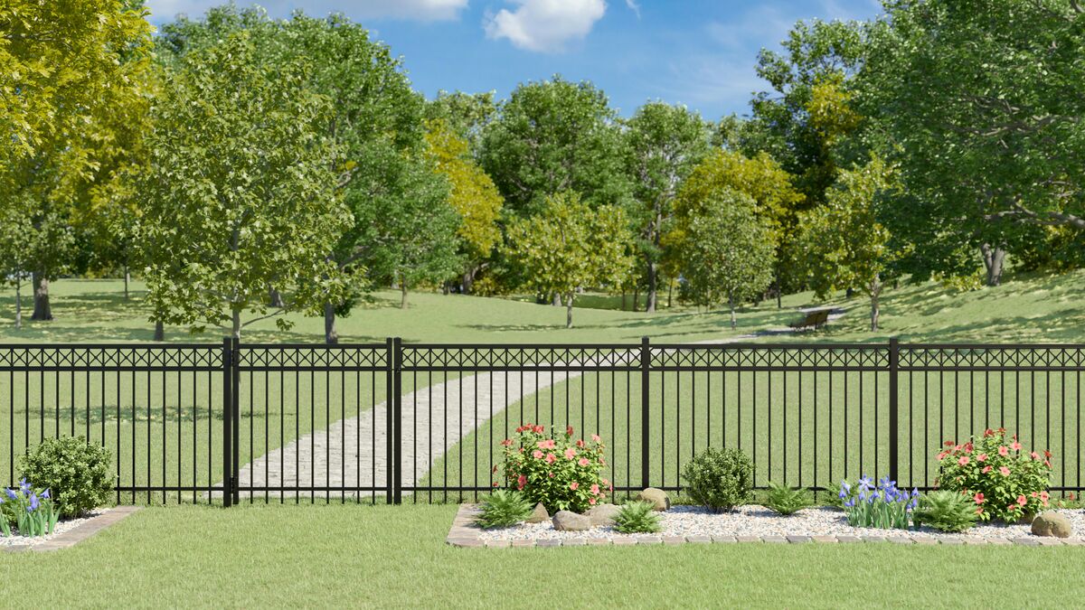 Flint Harbor Series - Fence Panel - 4' x 6'-Aluminum Fence Panels-ActiveYards-Black-FenceCenter