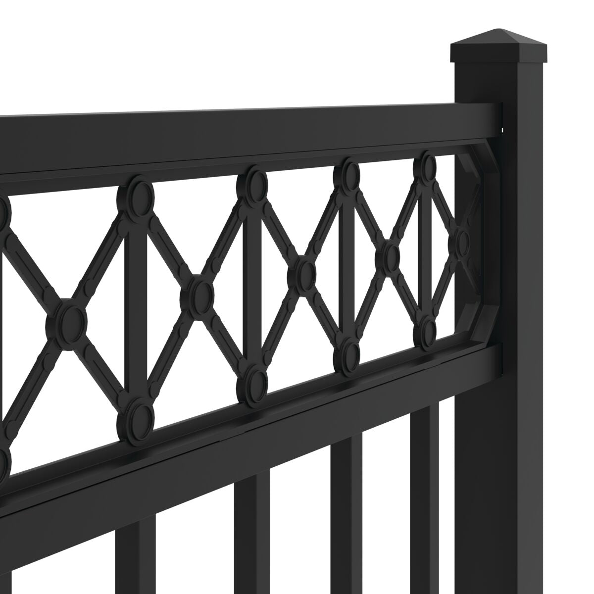 Flint Harbor Series - Fence Panel - 4' x 6'-Aluminum Fence Panels-ActiveYards-Black-FenceCenter