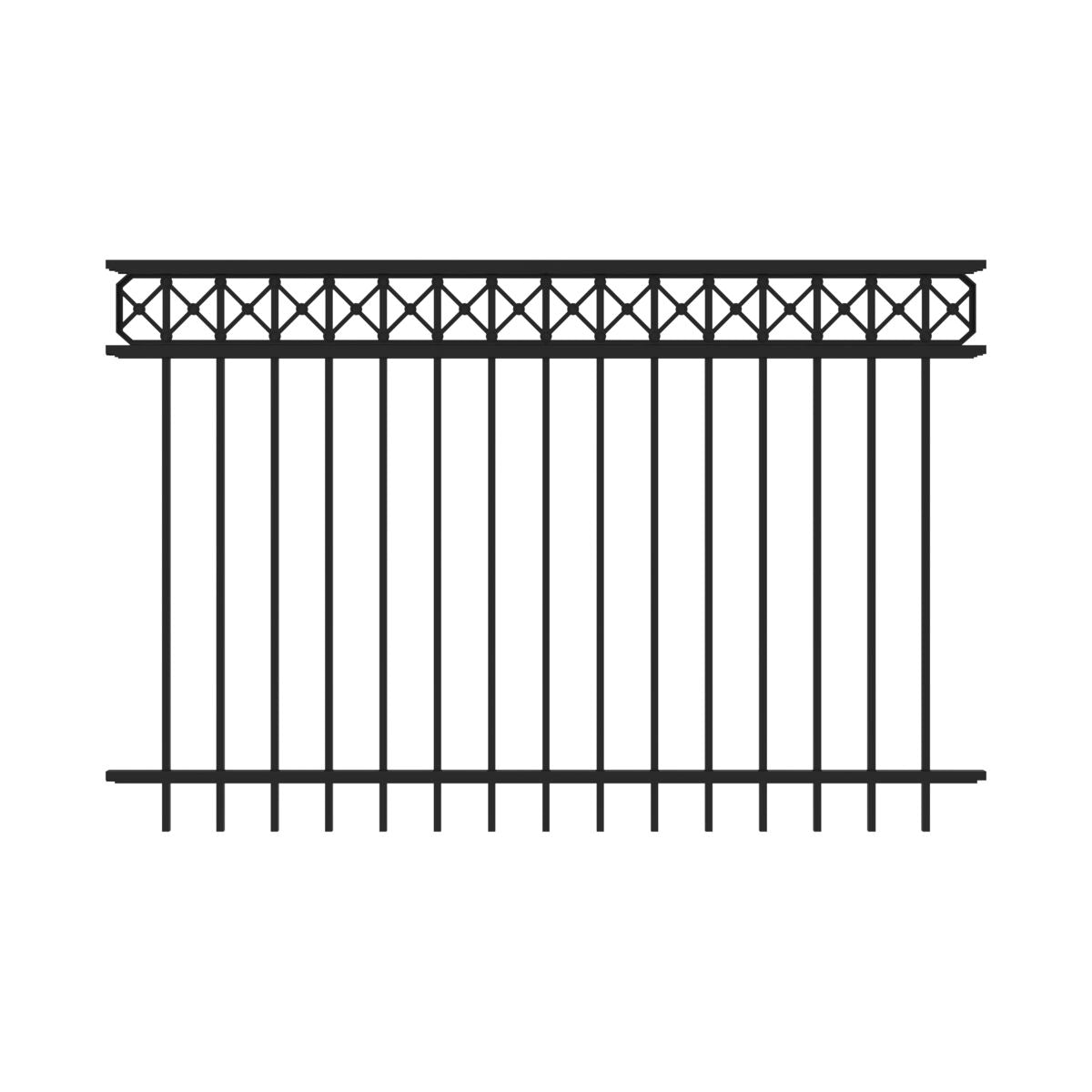 Flint Harbor Series - Fence Panel - 4' x 6'-Aluminum Fence Panels-ActiveYards-Black-FenceCenter