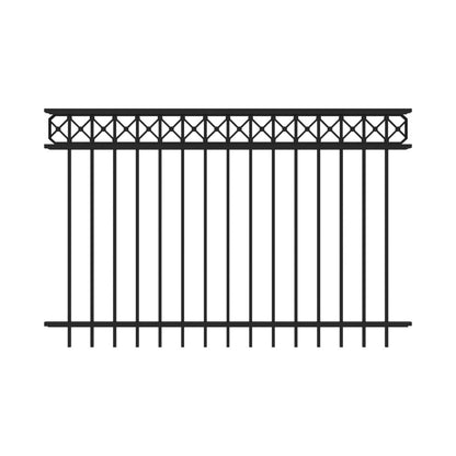 Flint Harbor Series - Fence Panel - 4' x 6'-Aluminum Fence Panels-ActiveYards-Black-FenceCenter