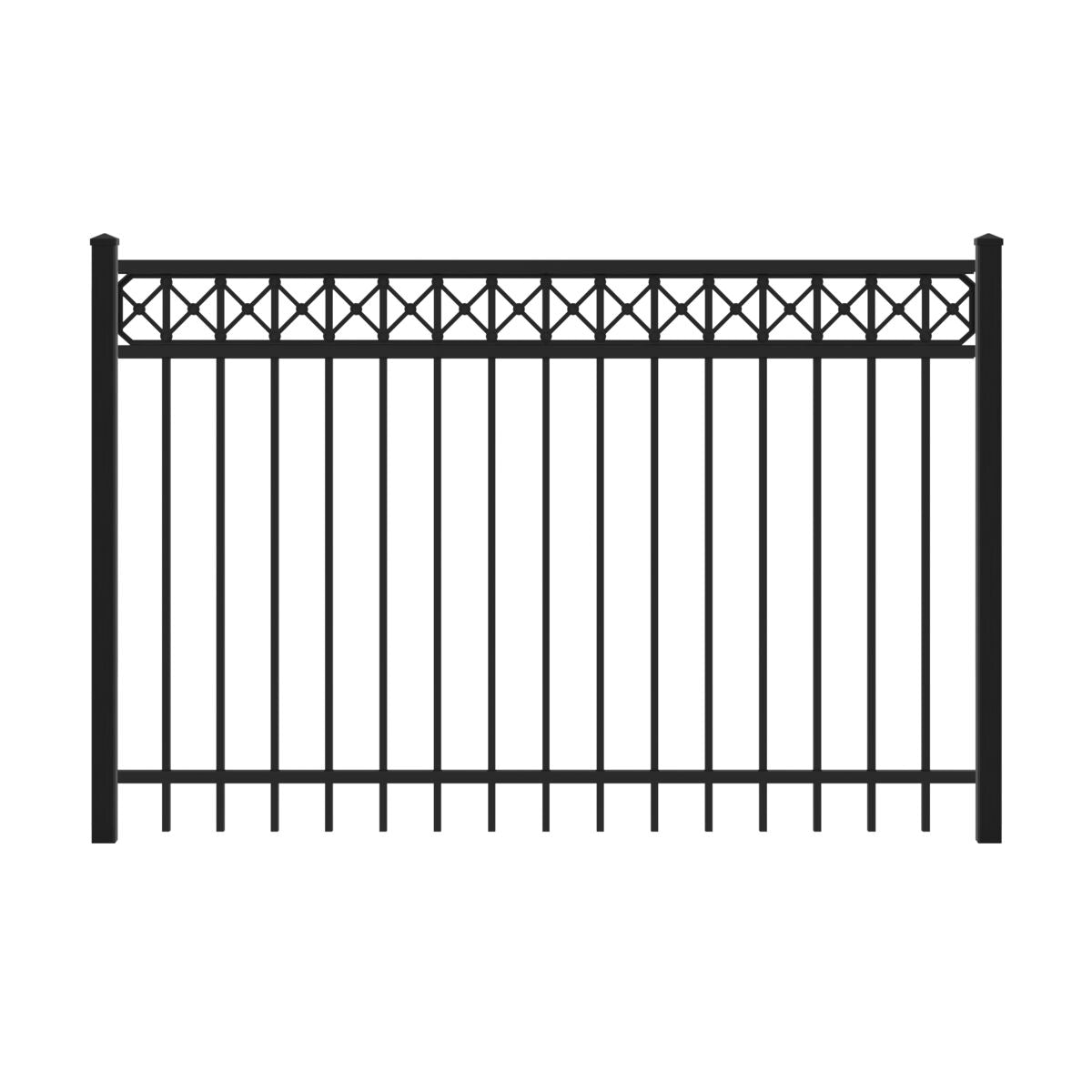 Flint Harbor Series - Fence Panel - 4' x 6'-Aluminum Fence Panels-ActiveYards-Black-FenceCenter