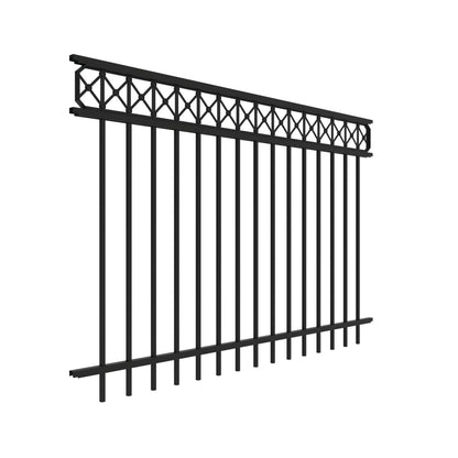 Flint Harbor Series - Fence Panel - 4' x 6'-Aluminum Fence Panels-ActiveYards-Black-FenceCenter