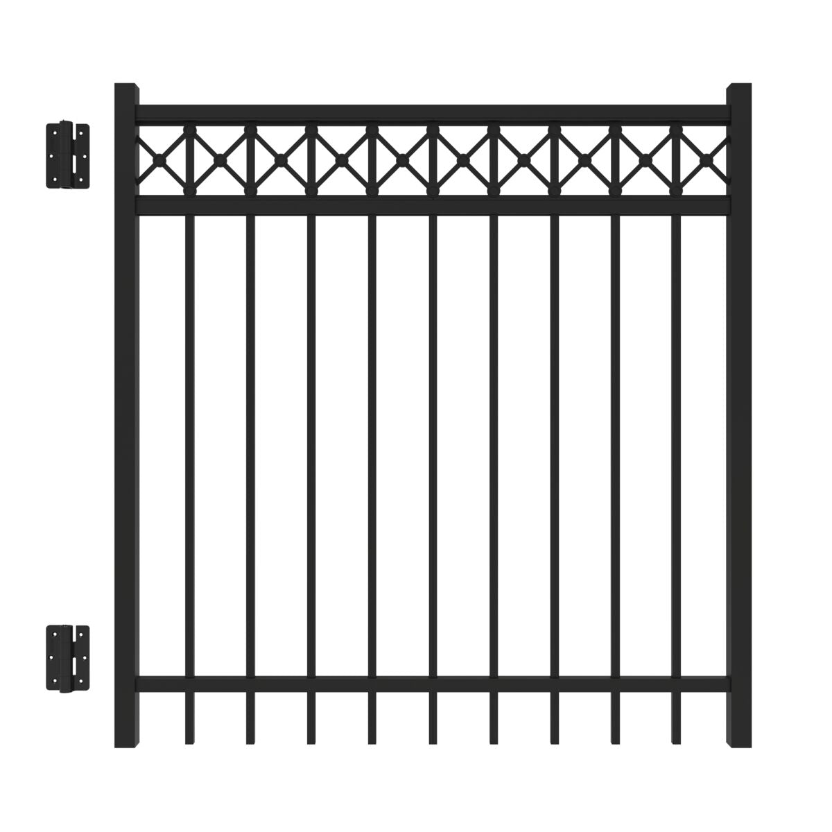 Flint Harbor Series - Straight Gate - 4' x 4'-Aluminum Fence Gates-ActiveYards-Black-FenceCenter