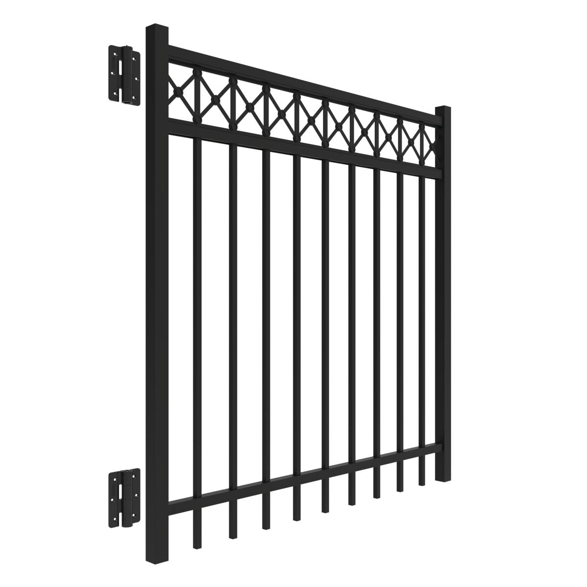 Flint Harbor Series - Straight Gate - 4' x 4'-Aluminum Fence Gates-ActiveYards-Black-FenceCenter