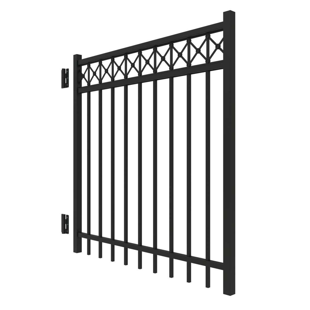 Flint Harbor Series - Straight Gate - 4' x 4'-Aluminum Fence Gates-ActiveYards-Black-FenceCenter