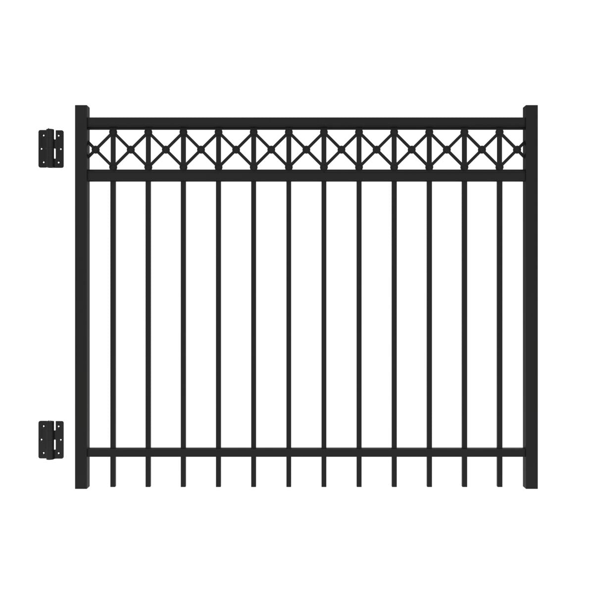 Flint Harbor Series - Straight Gate - 4' x 5'-Aluminum Fence Gates-ActiveYards-Black-FenceCenter