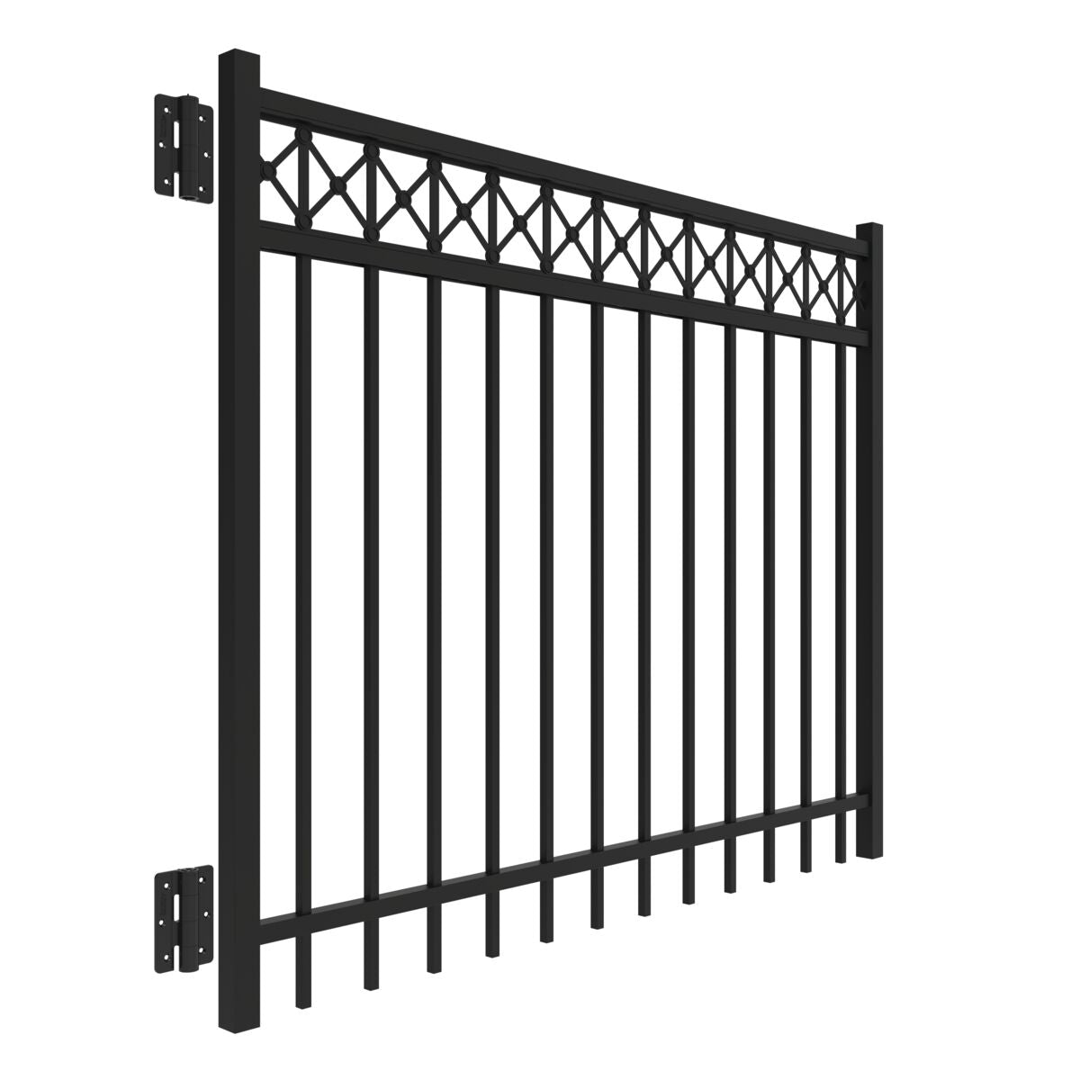 Flint Harbor Series - Straight Gate - 4' x 5'-Aluminum Fence Gates-ActiveYards-Black-FenceCenter