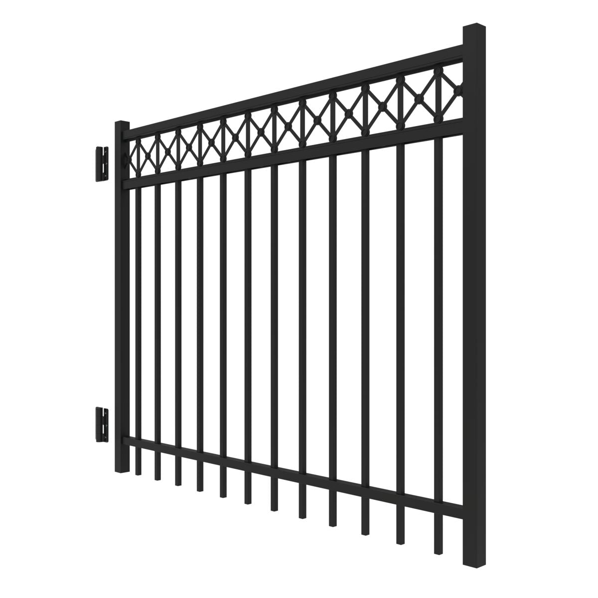 Flint Harbor Series - Straight Gate - 4' x 5'-Aluminum Fence Gates-ActiveYards-Black-FenceCenter