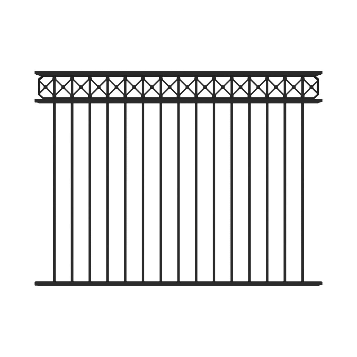 Flint Harbor Series - Fence Panel - 4½' x 6'-Aluminum Fence Panels-ActiveYards-Black-FenceCenter