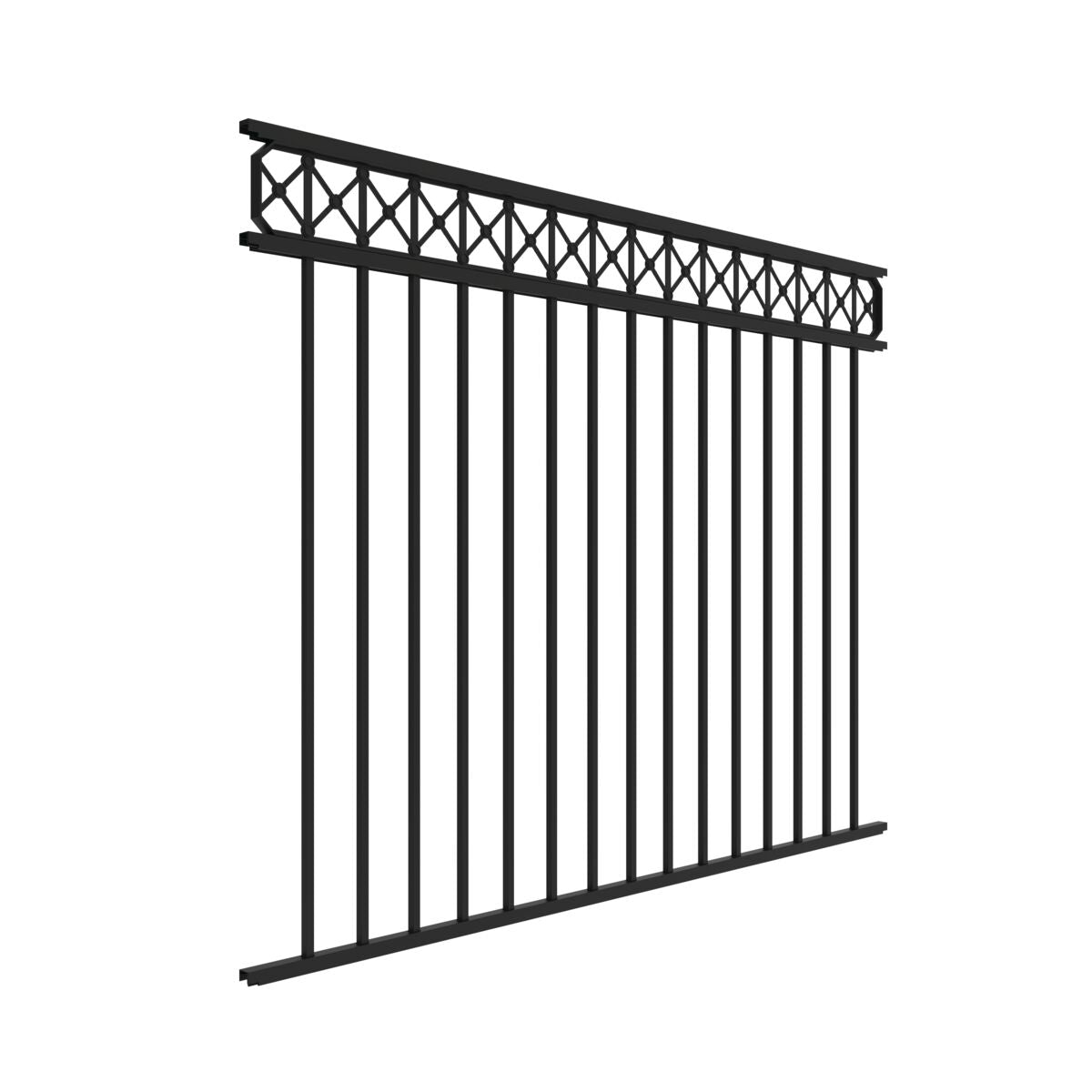 Flint Harbor Series - Fence Panel - 4½' x 6'-Aluminum Fence Panels-ActiveYards-Black-FenceCenter