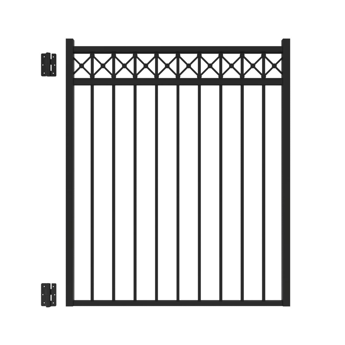 Flint Harbor Series - Straight Gate - 4½' x 4'-Aluminum Fence Gates-ActiveYards-Black-FenceCenter