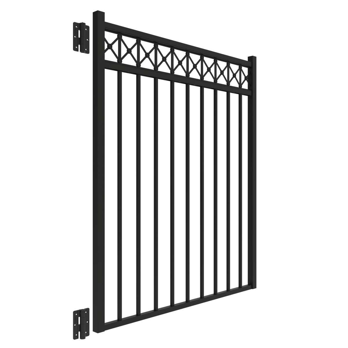 Flint Harbor Series - Straight Gate - 4½' x 4'-Aluminum Fence Gates-ActiveYards-Black-FenceCenter