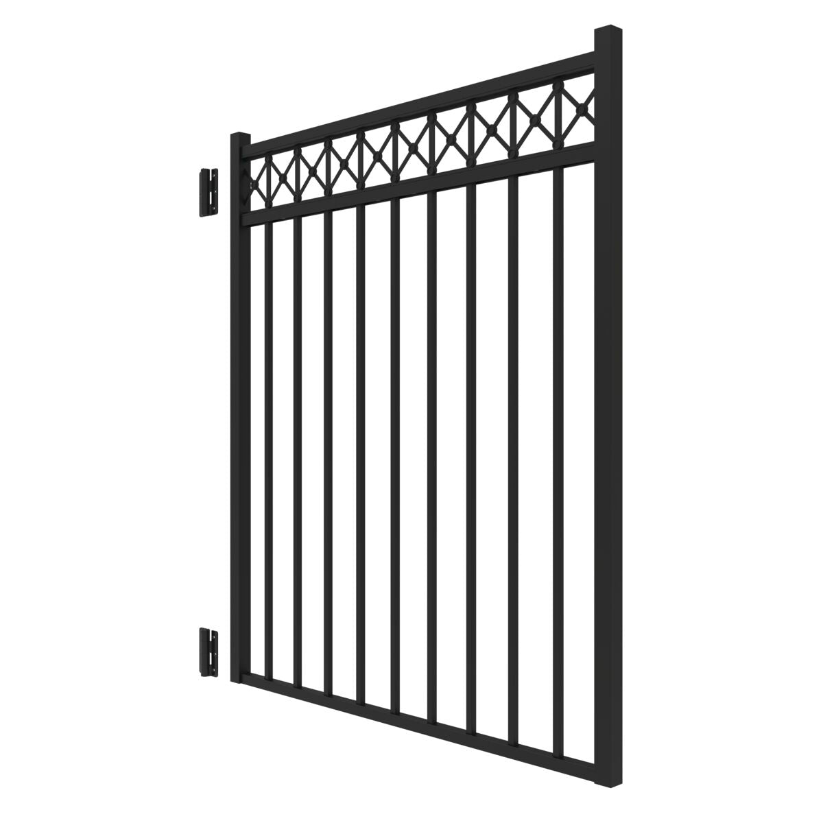 Flint Harbor Series - Straight Gate - 4½' x 4'-Aluminum Fence Gates-ActiveYards-Black-FenceCenter